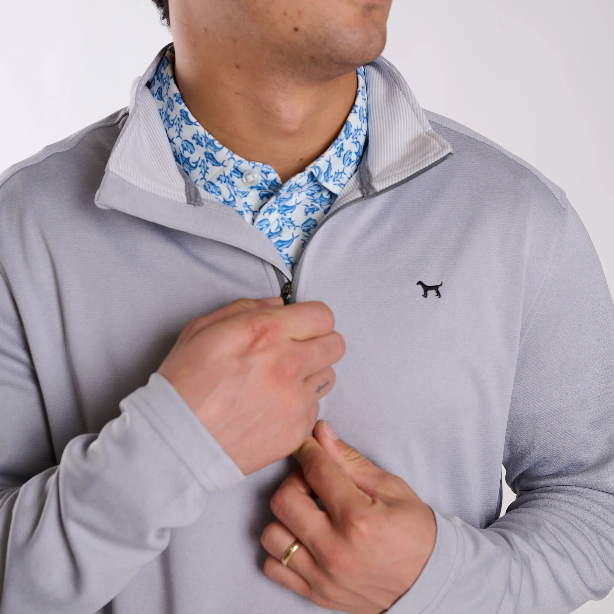 Quarter Zip Pullover in Granite - Image 2