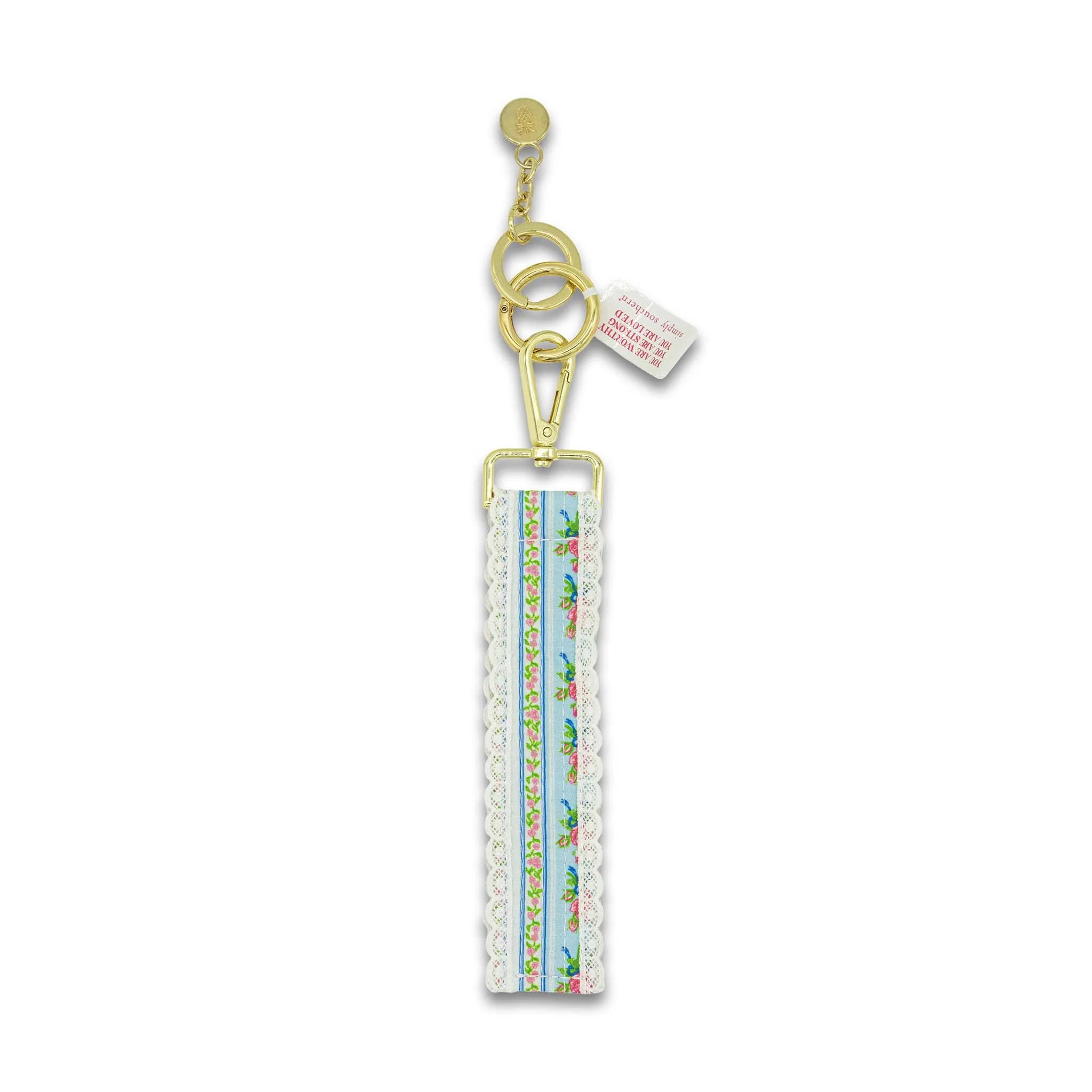 Rose Stripe Lace Key Fob