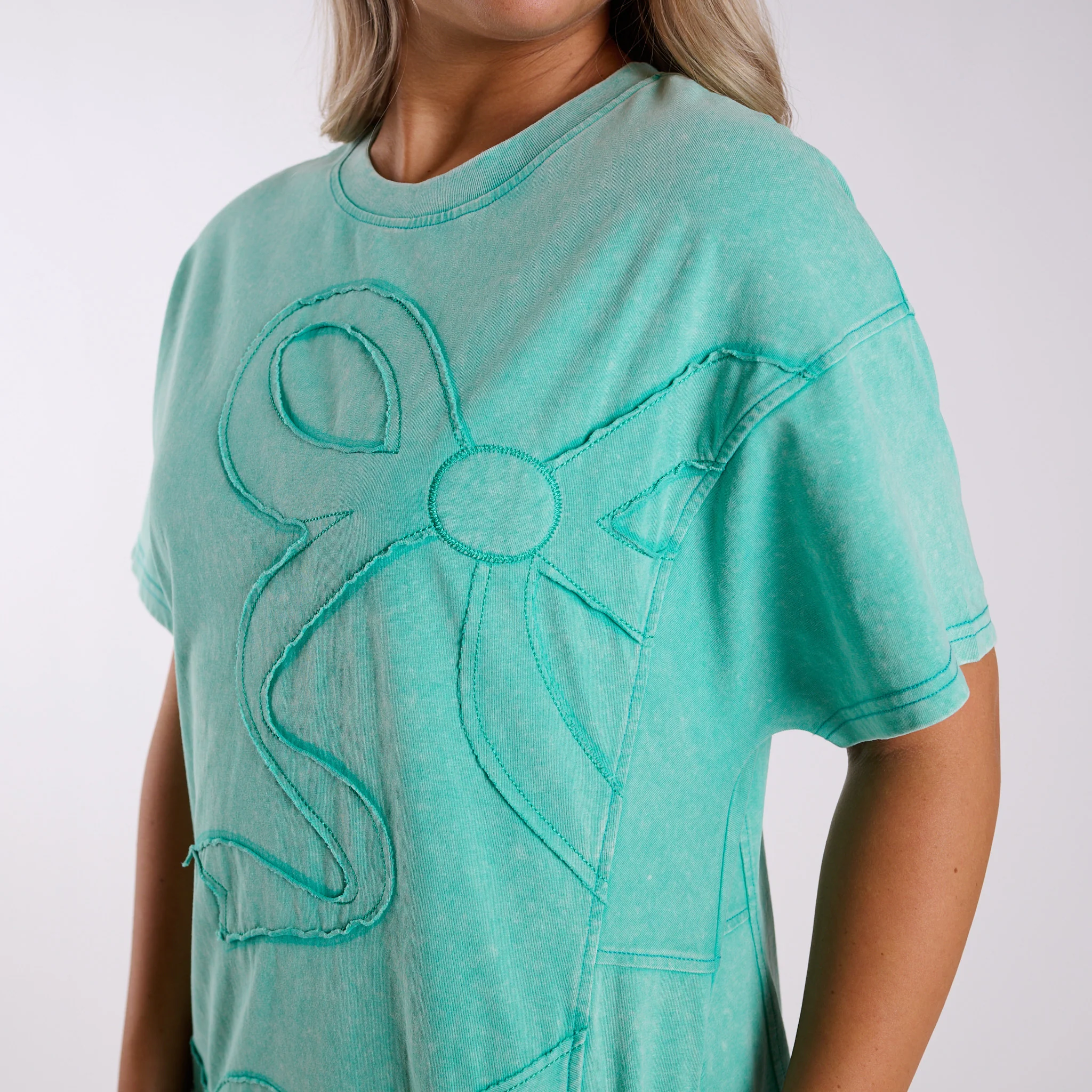 Turquoise Bow Knit Dress - Image 2