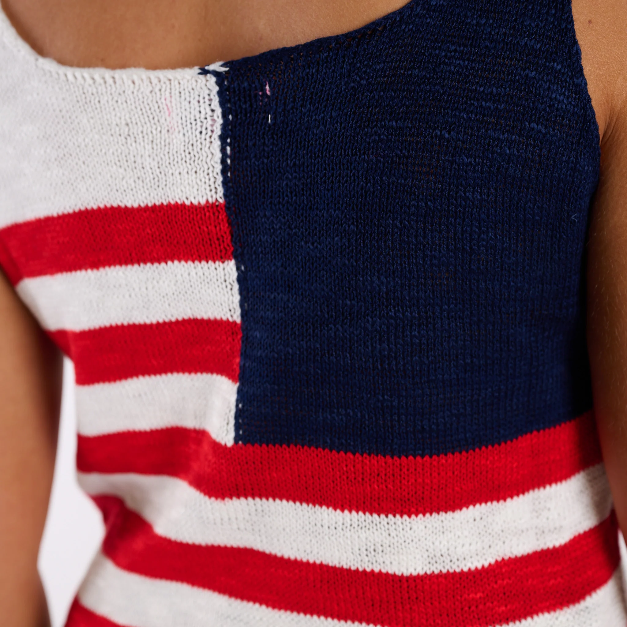 USA Flag Sweater Tank in Red, White, & Blue - Image 6