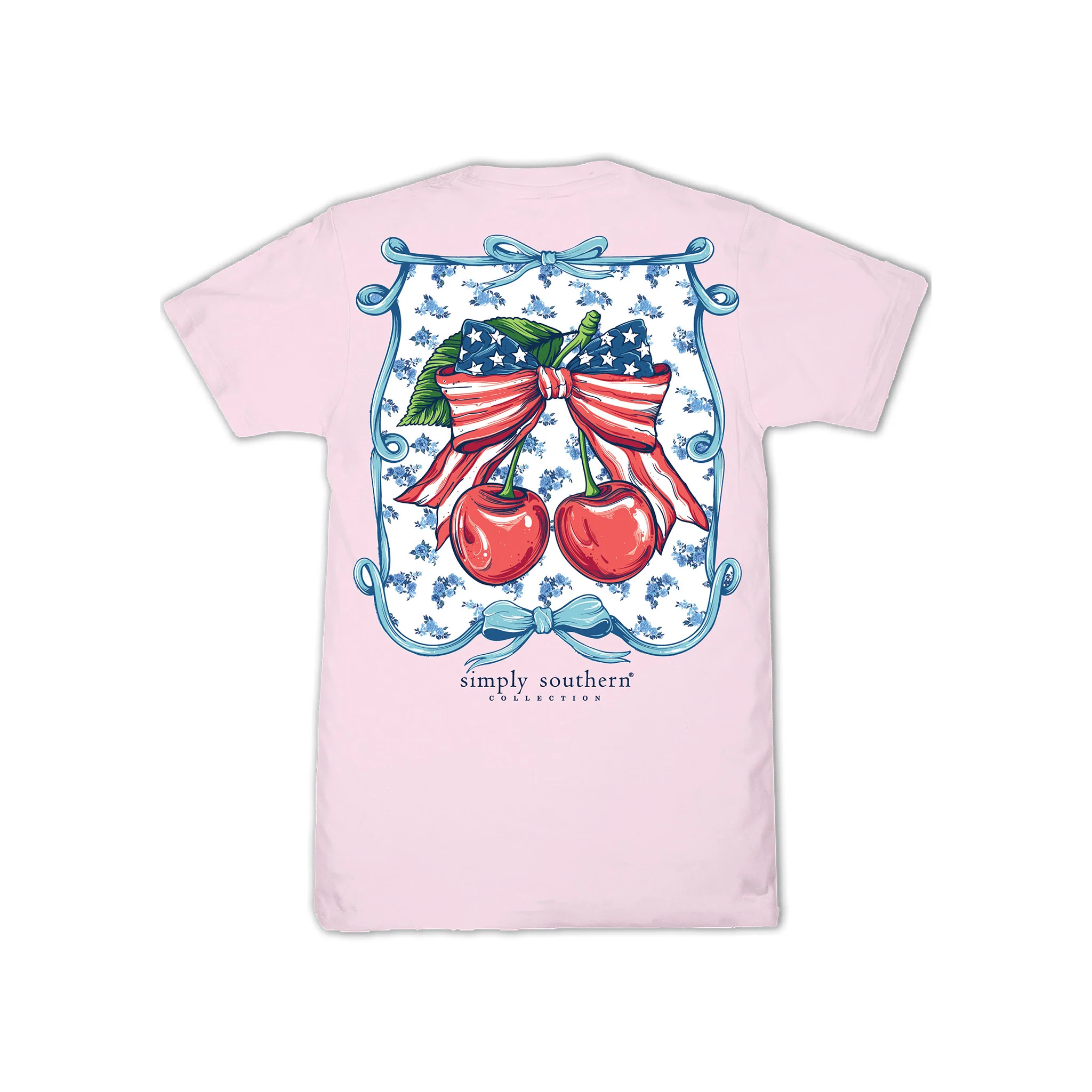 Youth USA Cherries and Bows Short Sleeve T-Shirt