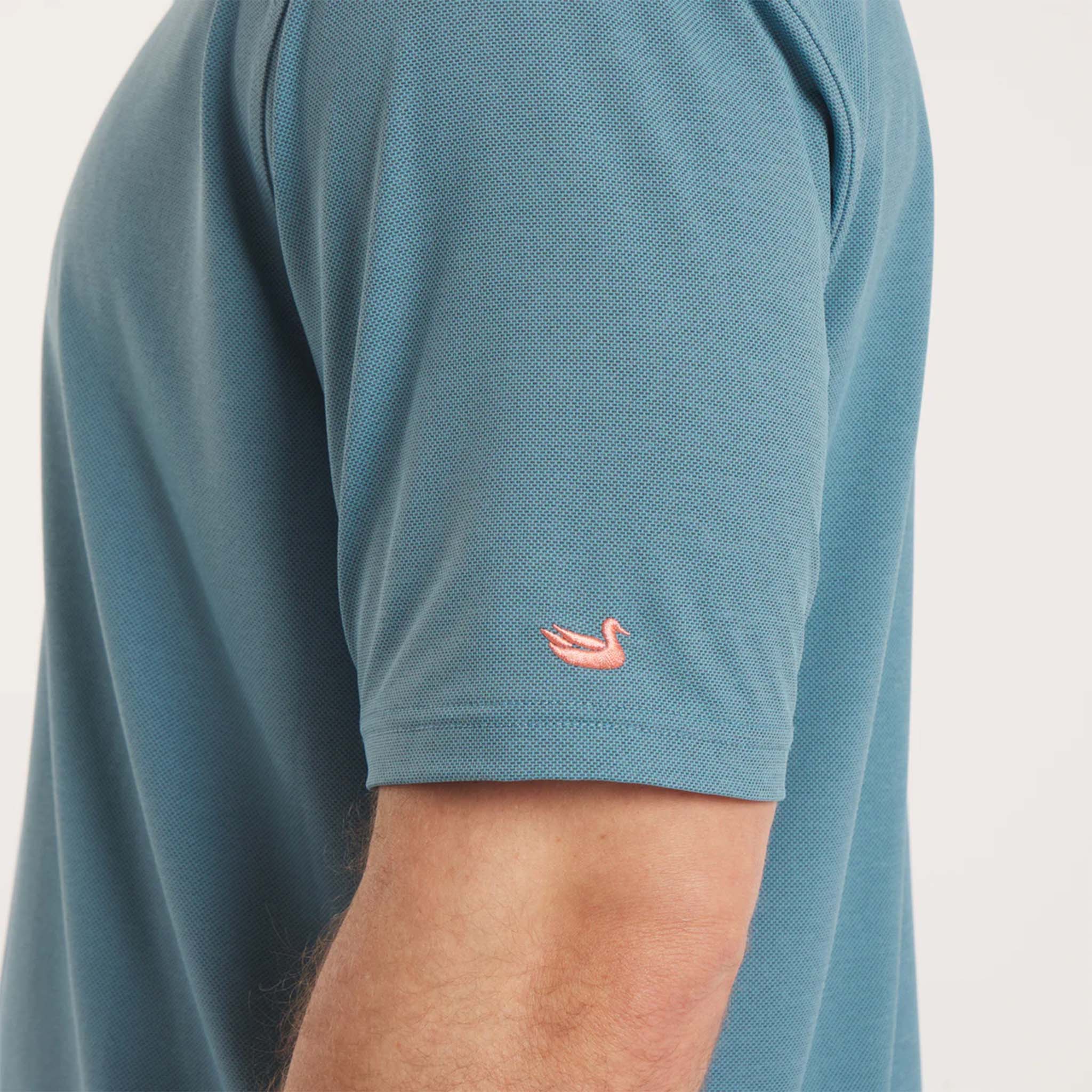 Causeway Mesh Performance Polo in Teal - Image 5