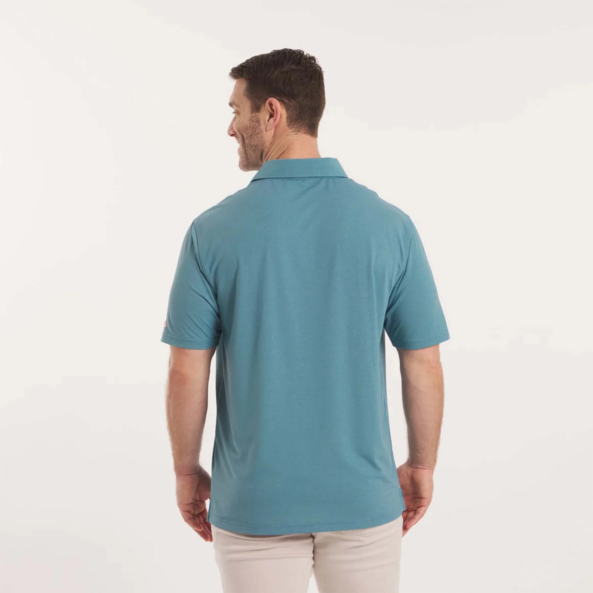Causeway Mesh Performance Polo in Teal - Image 6
