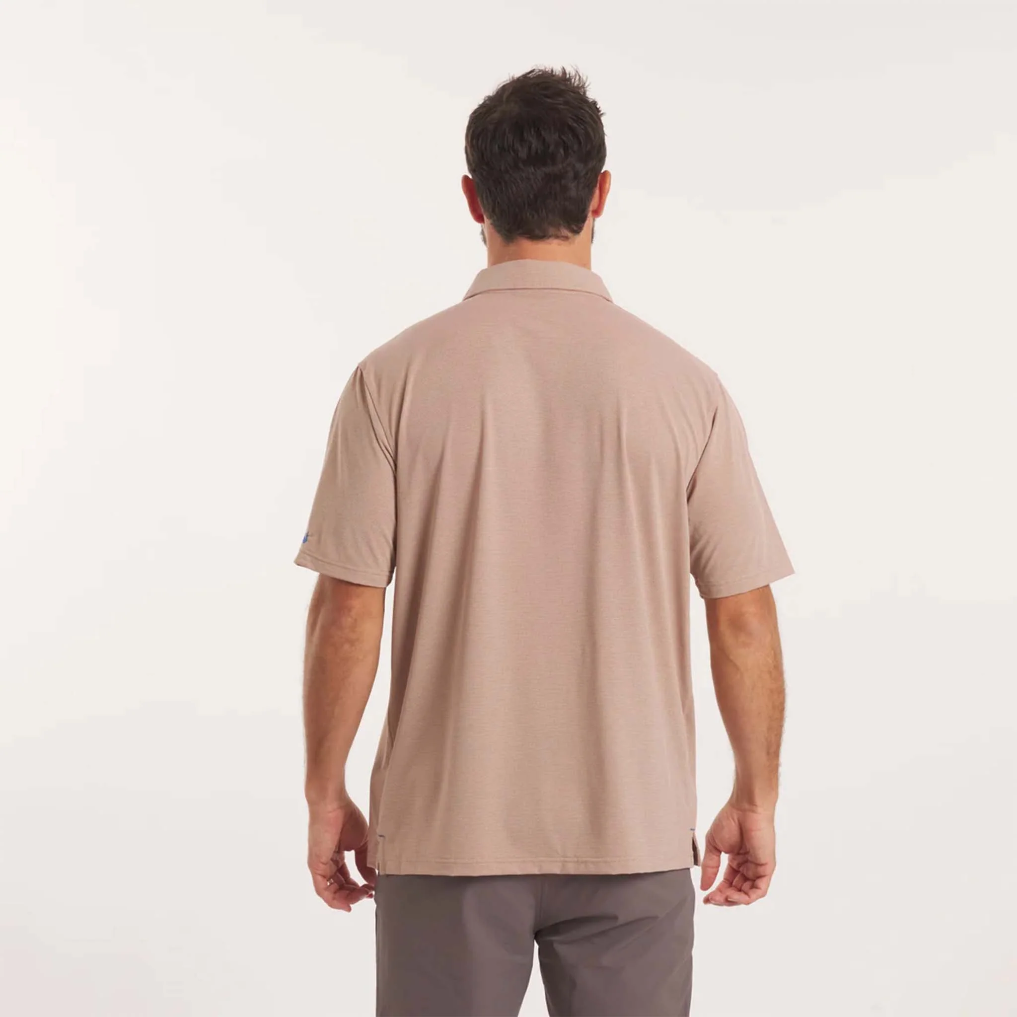 Causeway Mesh Performance Polo in Washed Peach - Image 5