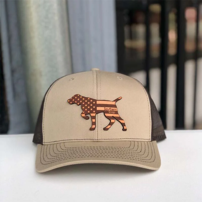 USA Leather Pointer Patch Hat - Image 2