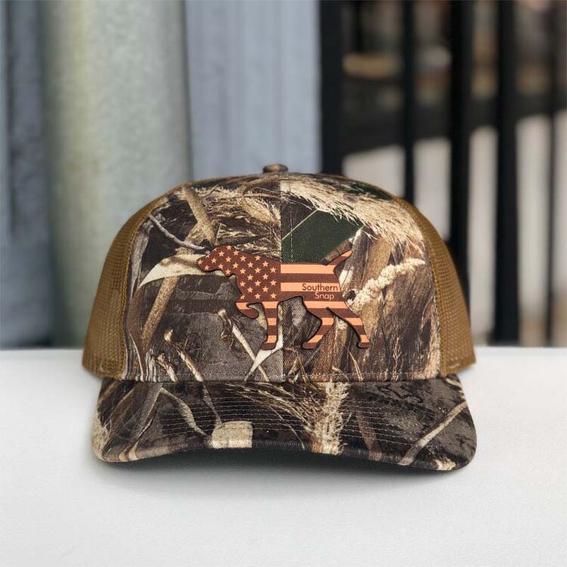 USA Leather Pointer Patch Hat - Image 3