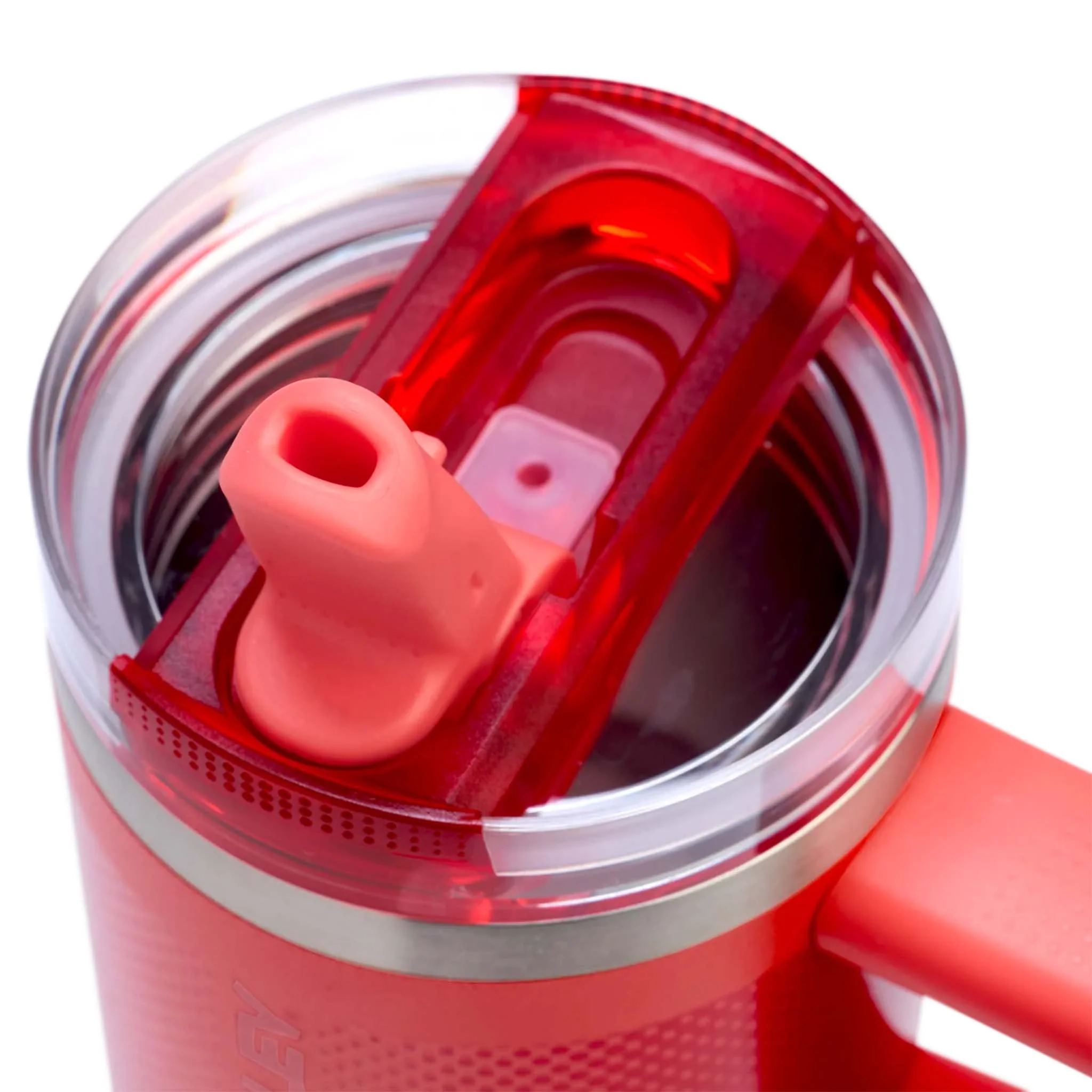 The 14oz The Quencher ProTour Flip Straw Tumbler in Hot Coral - Image 3