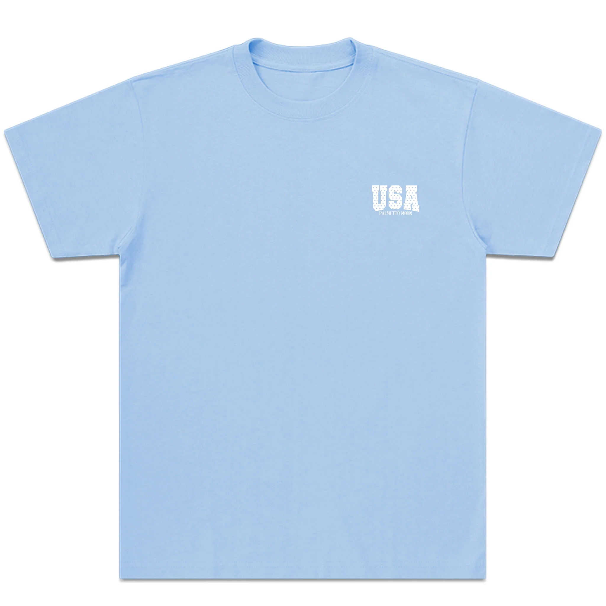 Star Filled USA Short Sleeve T-Shirt in Light Blue - Image 2