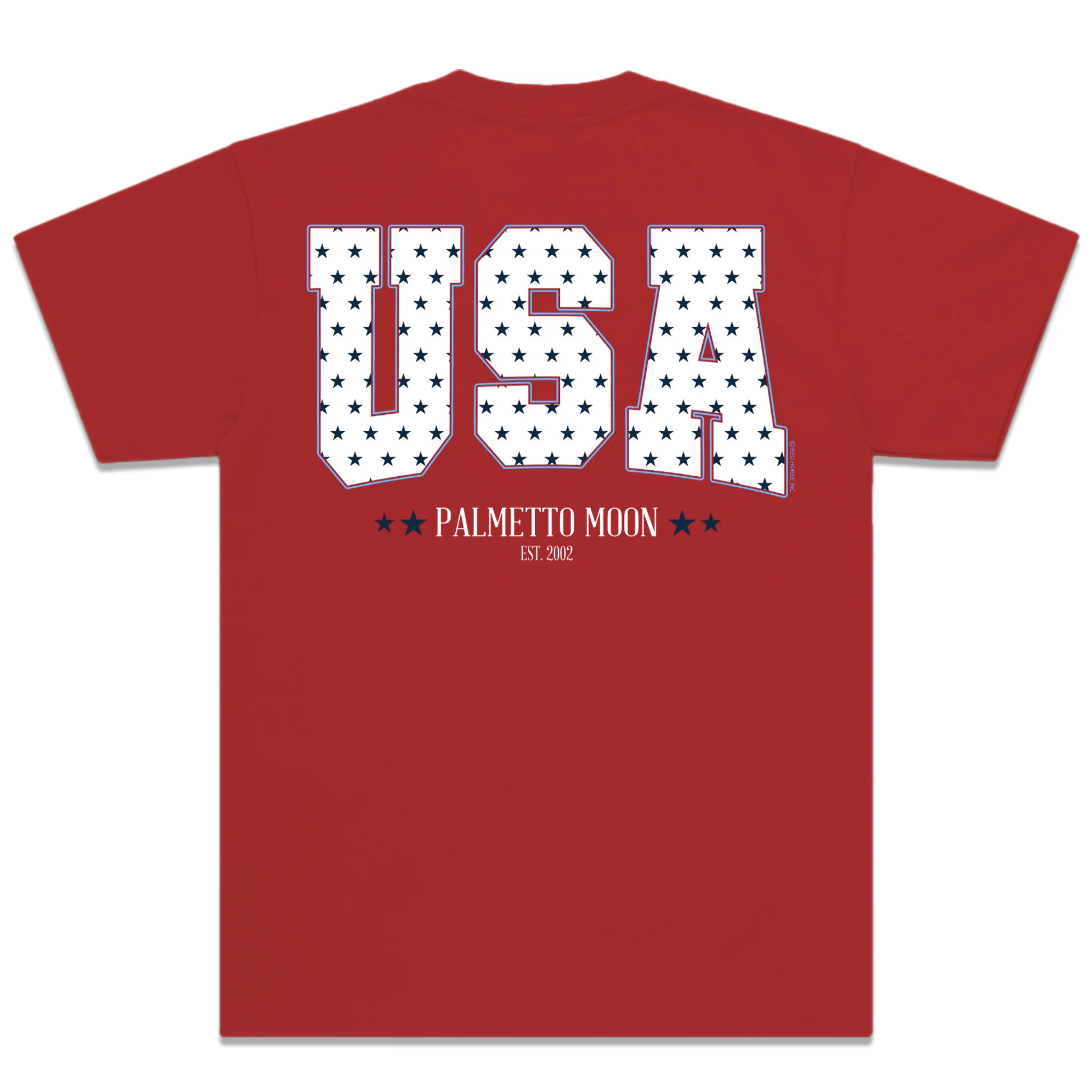 Star Filled USA Short Sleeve T-Shirt in Red