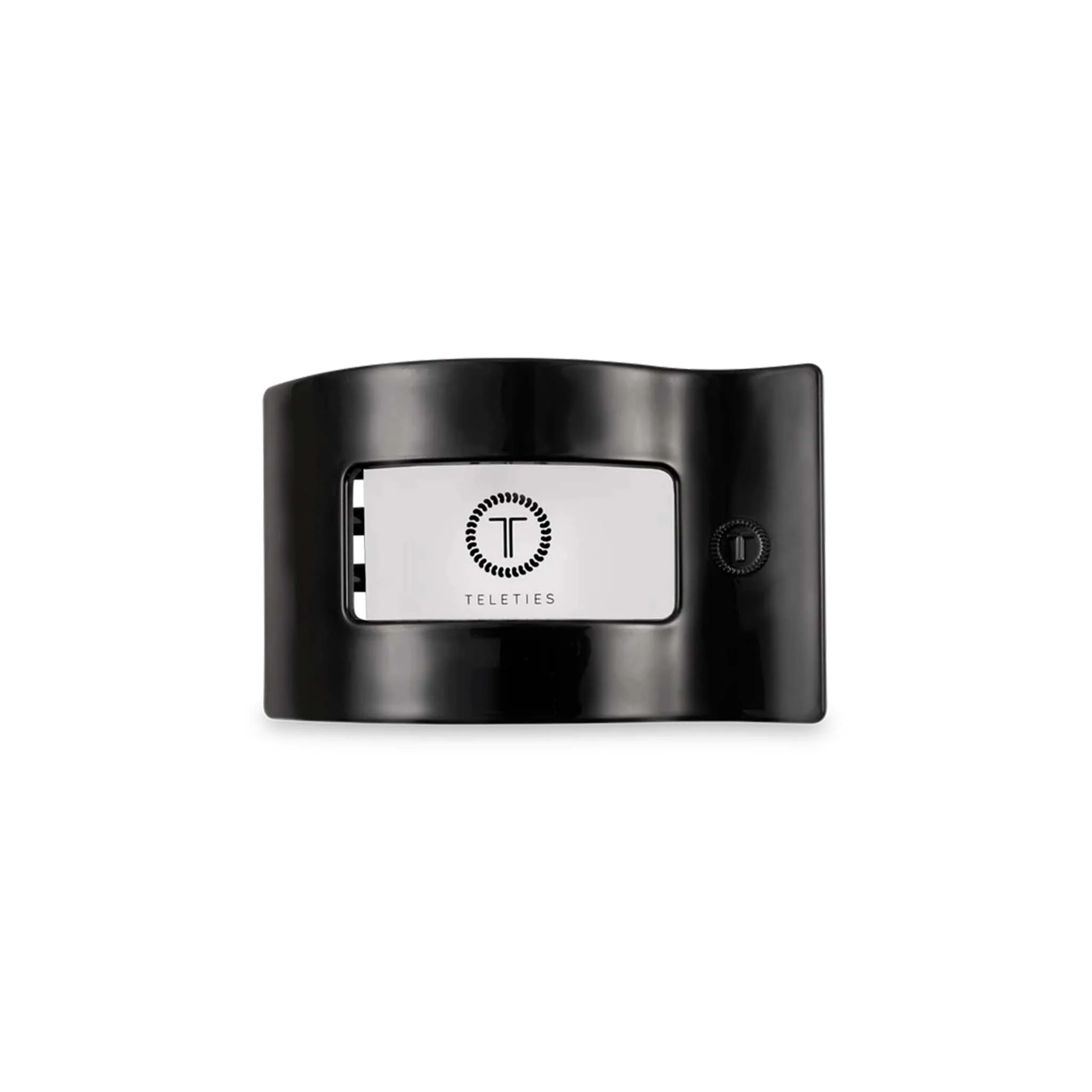 Medium Flat Rectangle Hair Clip in Jet Black