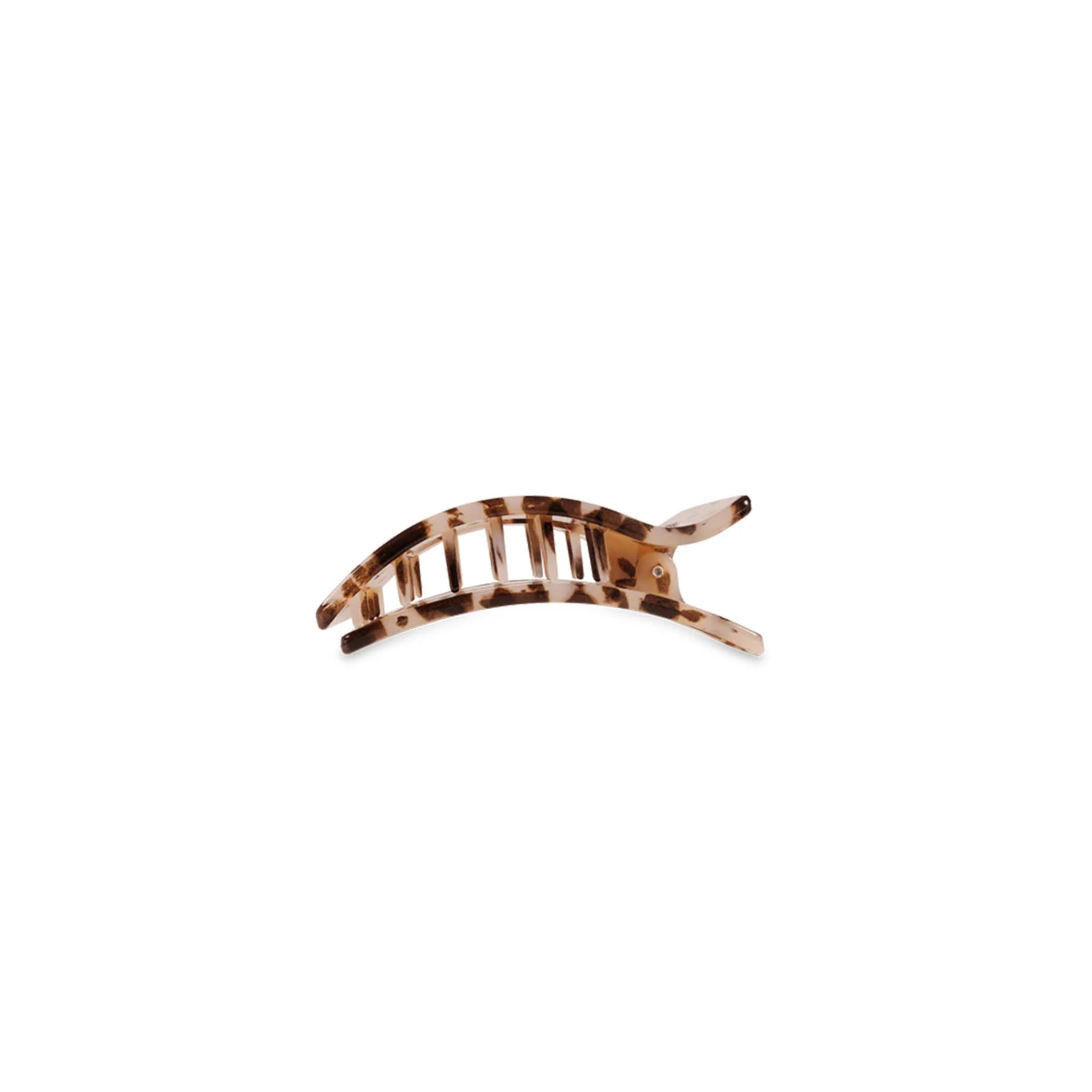 Small Flat Rectangle Hair Clip in Blonde Tortoise - Image 4