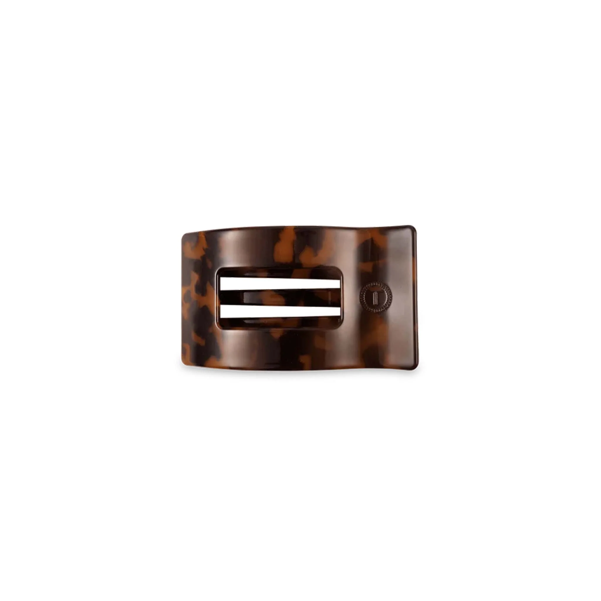 Small Flat Rectangle Hair Clip in Tortoise - Image 3
