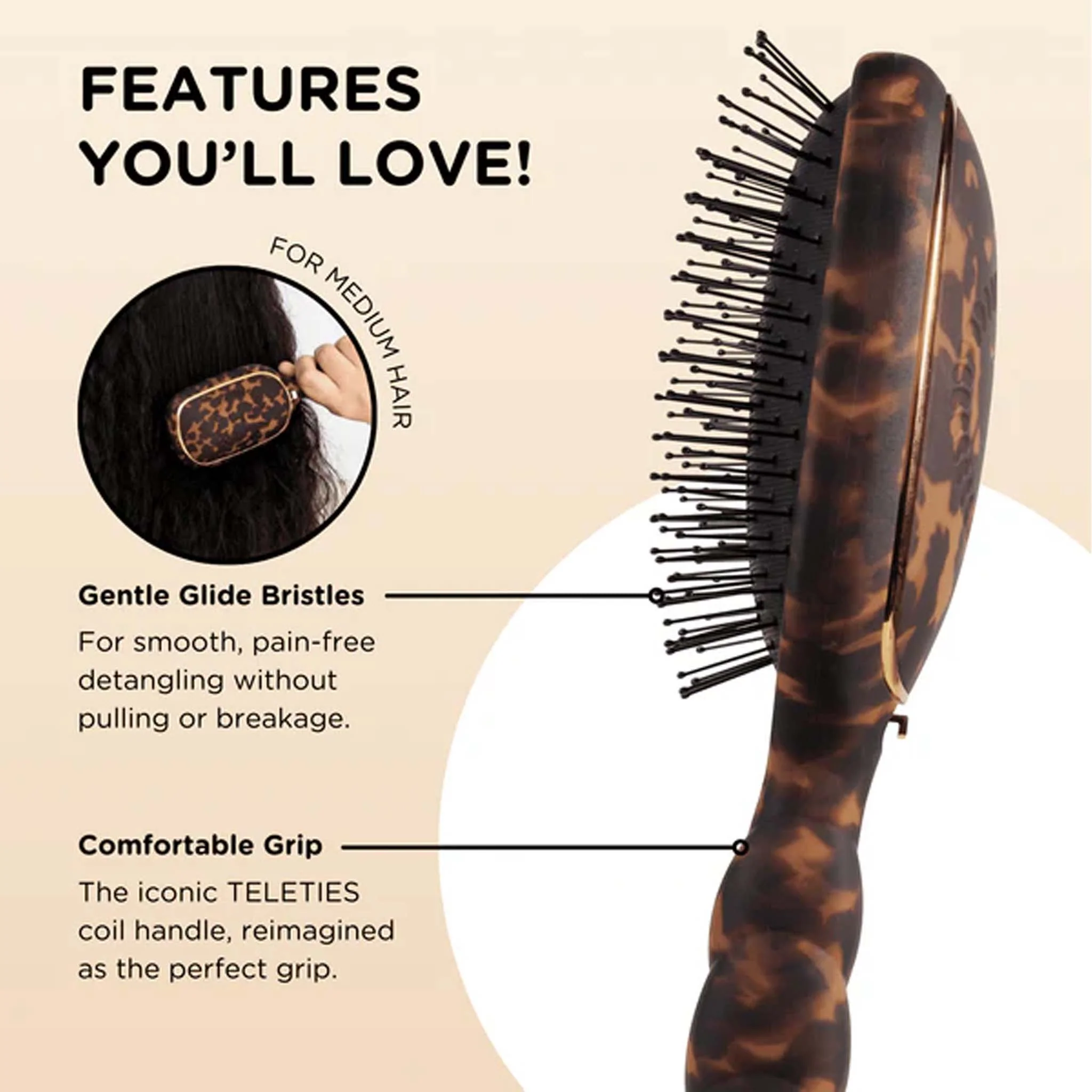 Tortoise Detangler Hairbrush - Image 5