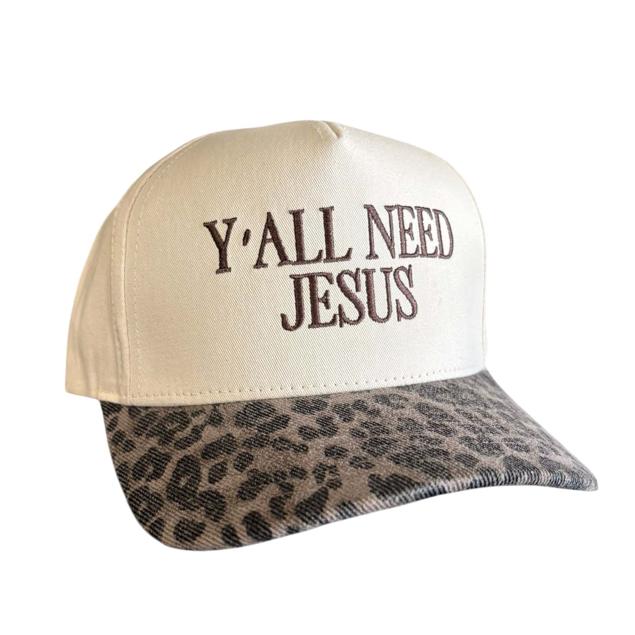 Y'all Need Jesus Leopard Hat