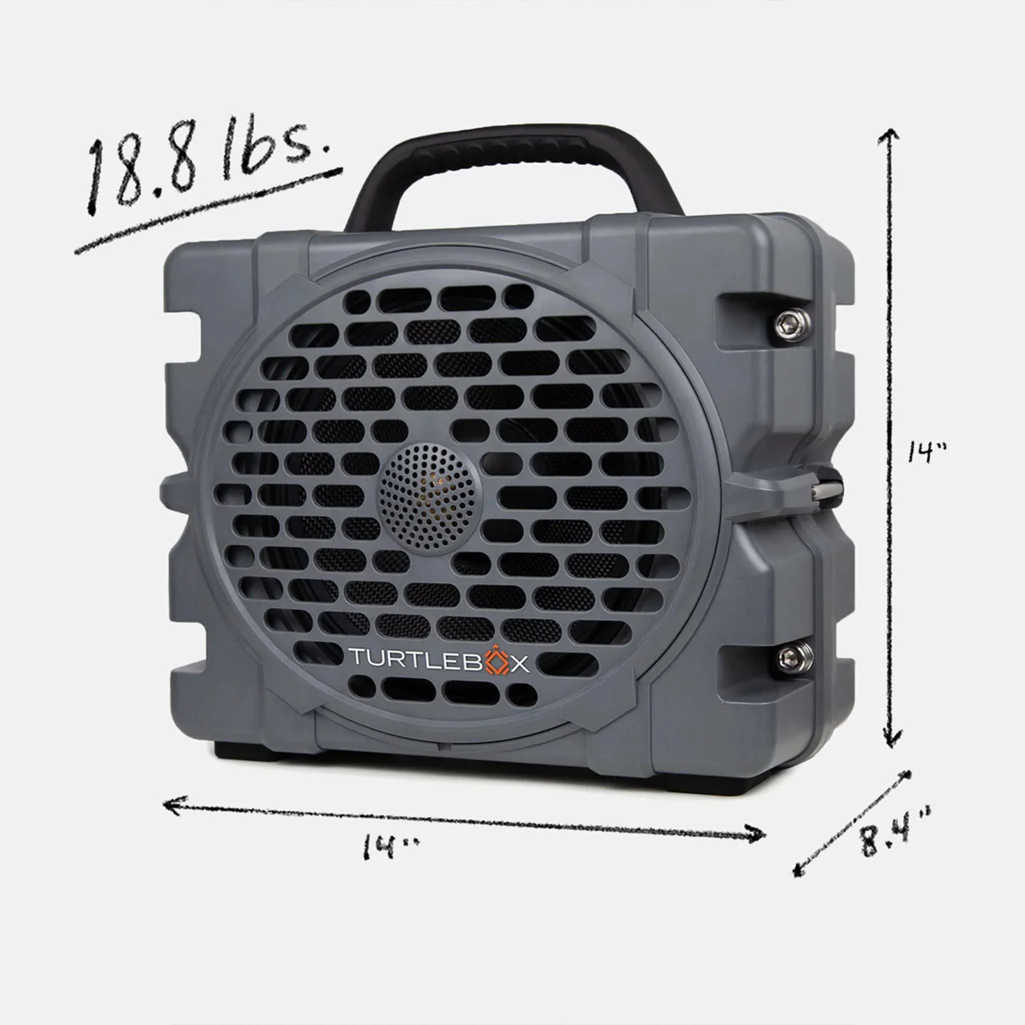 Turtlebox Grande Portable Speaker in Gray - Image 2