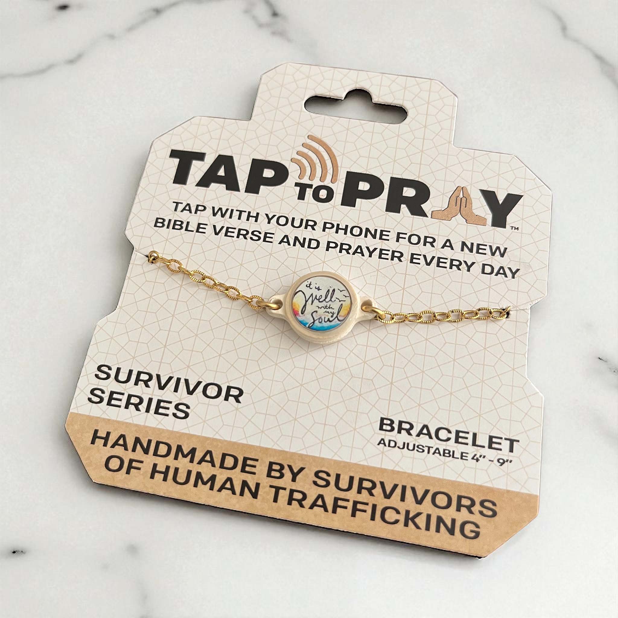 Tap To Pray It Is Well 14K Gold Bracelet - Image 2
