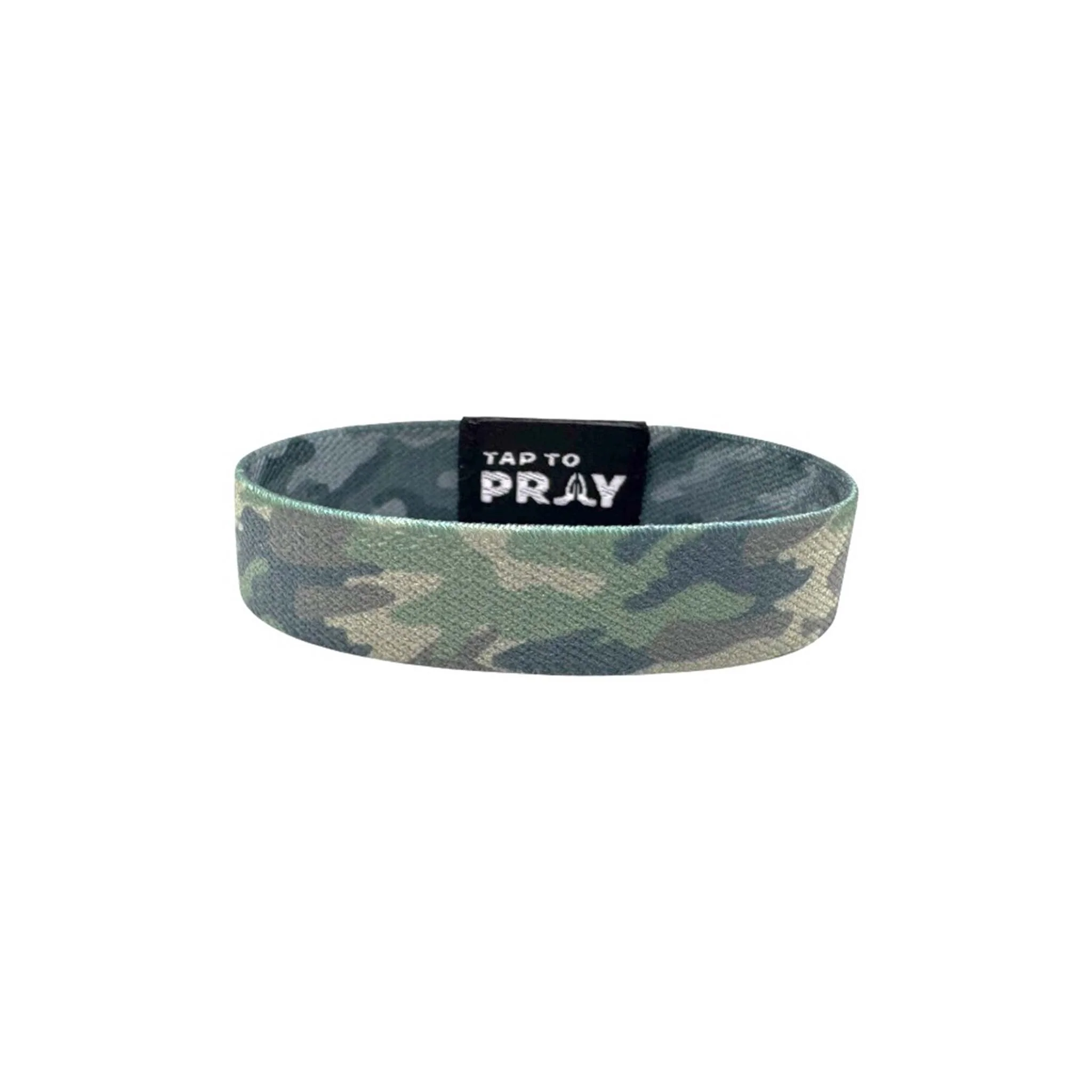 Tap To Pray Wristband in Green Charcoal Traditional Camo - Image 4