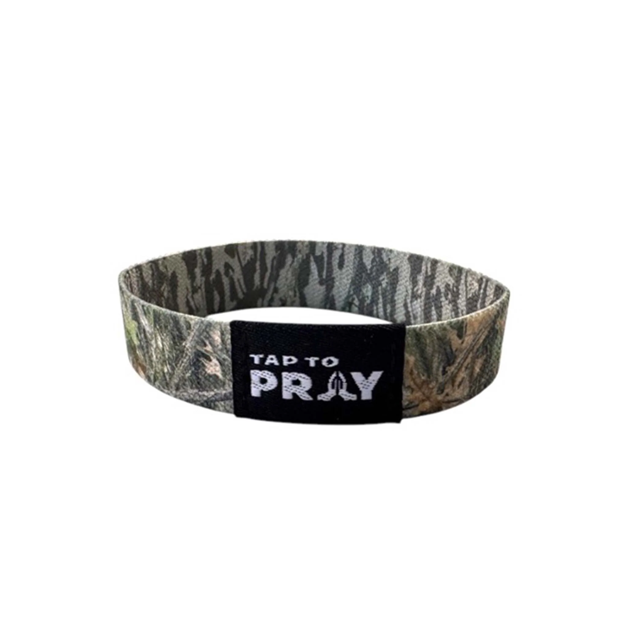 Tap To Pray Wristband in Tree Bark Forest Camo
