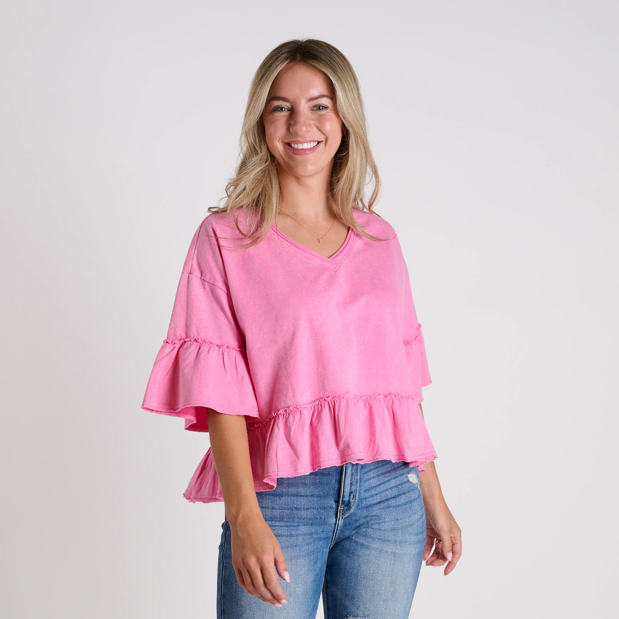 Babydoll Jersey Short Sleeve Top - Image 14