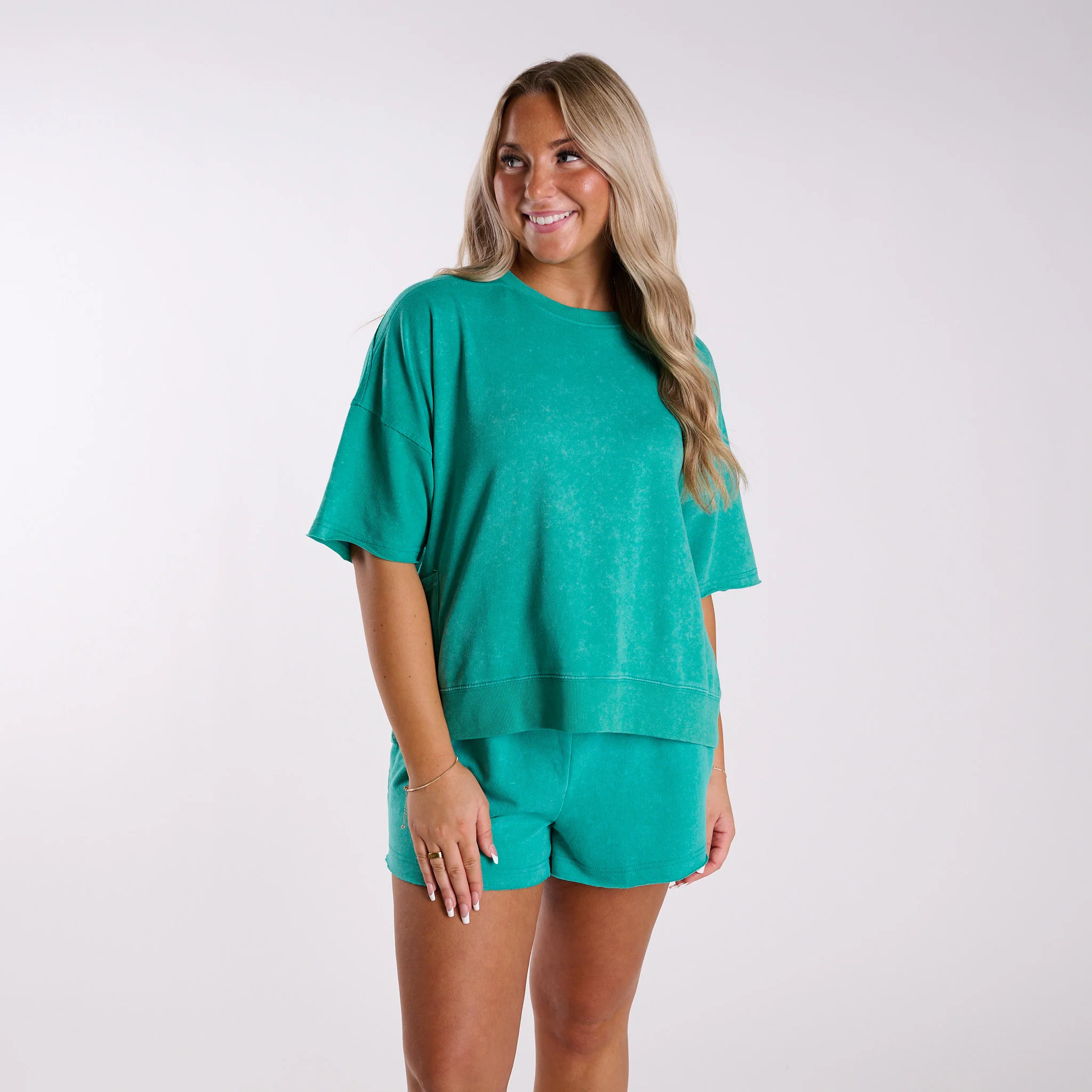 Short Sleeve Oversized Lounge Short Set - Image 14