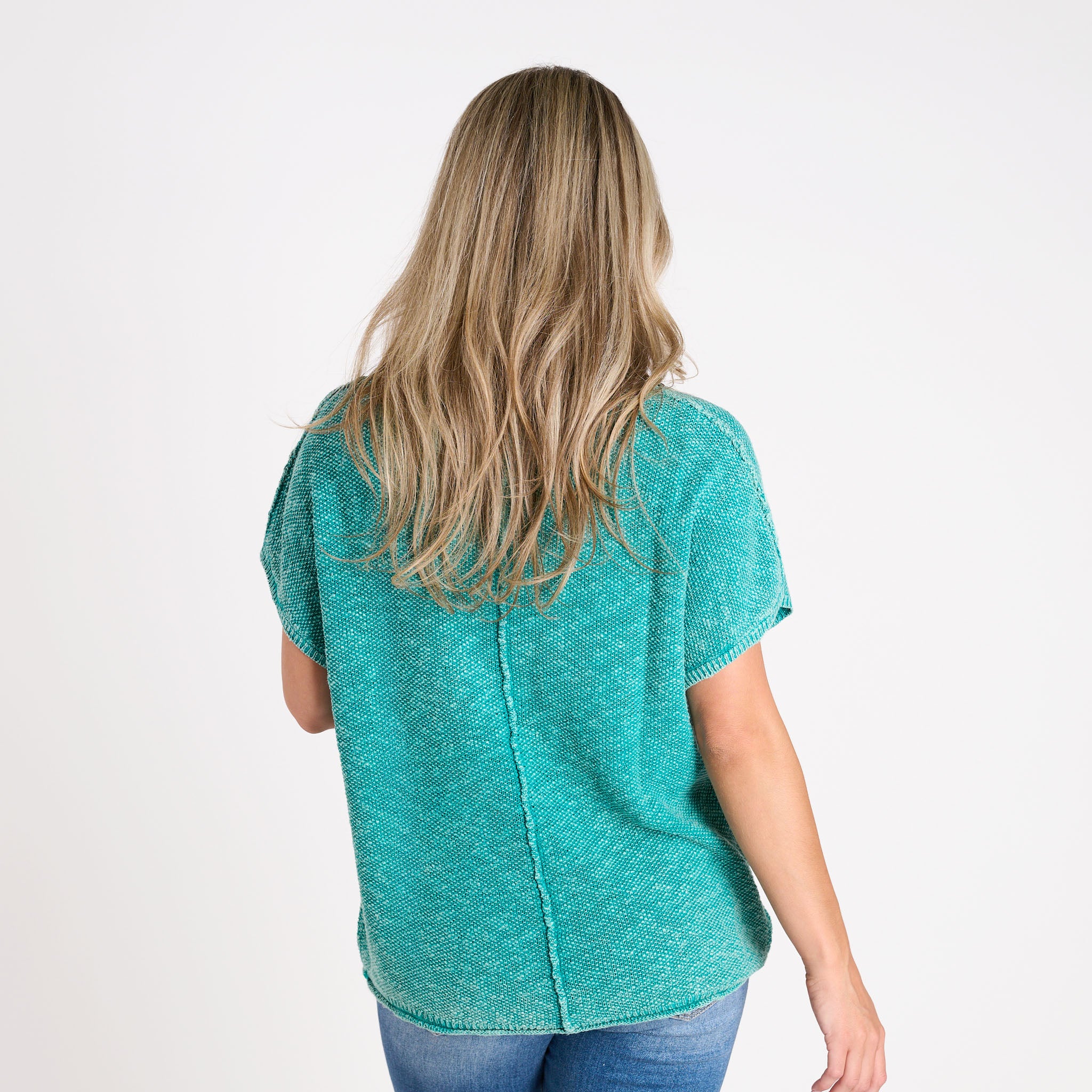 Short Sleeve Space Dye Sweater - Image 10