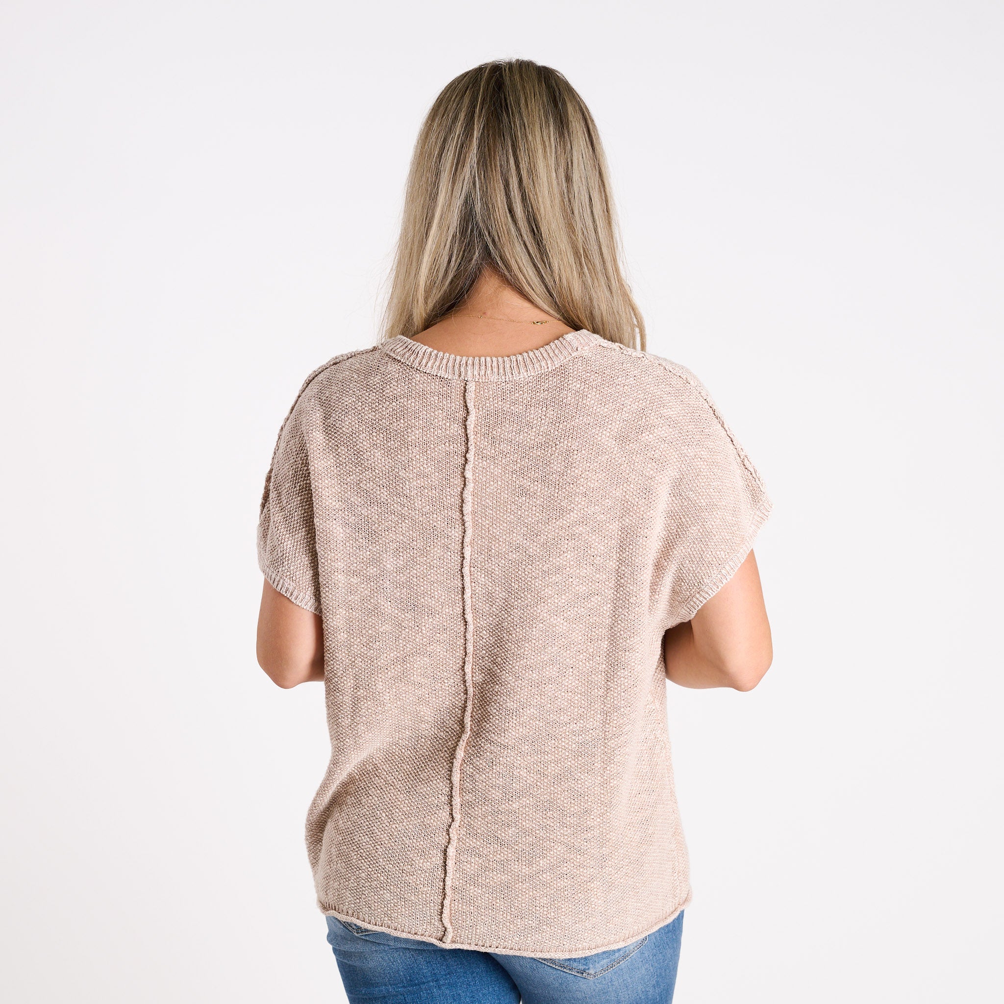 Short Sleeve Space Dye Sweater - Image 6