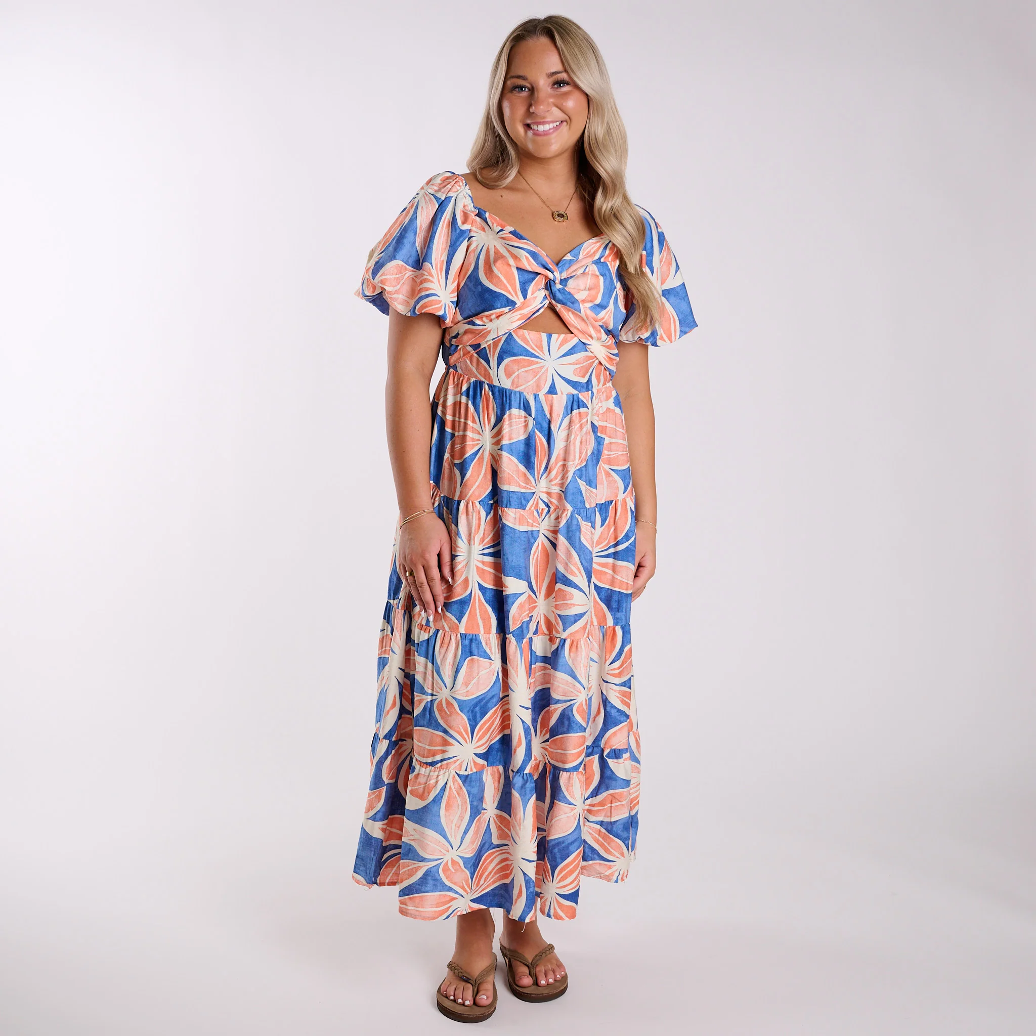 Twist Front Floral Maxi Dress - Image 2