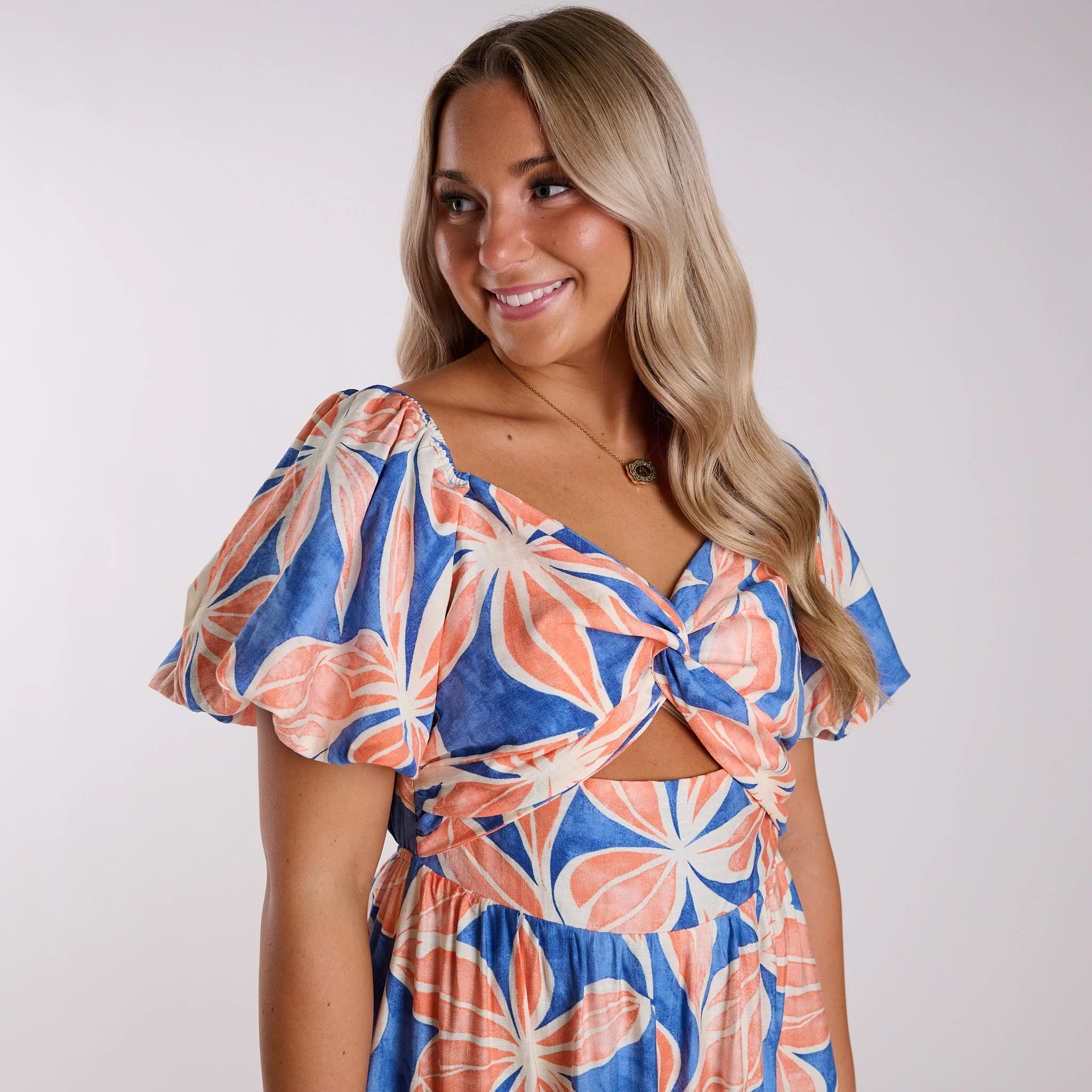 Twist Front Floral Maxi Dress - Image 3