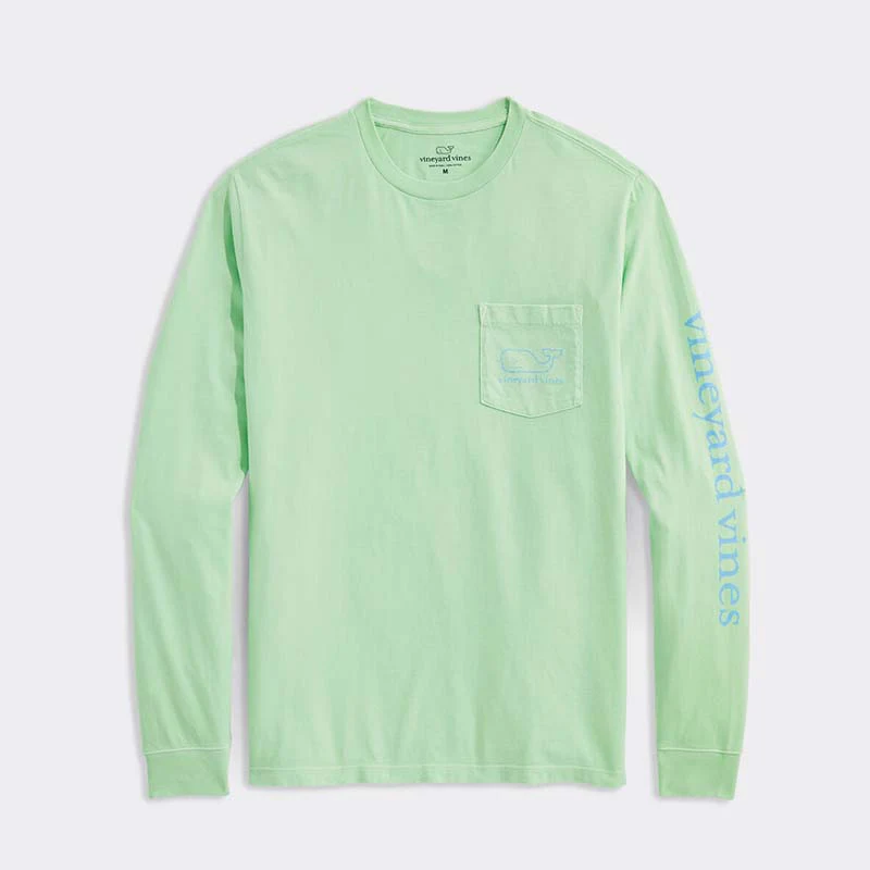 Garment Dyed Vintage Whale Long Sleeve T-Shirt - Image 3