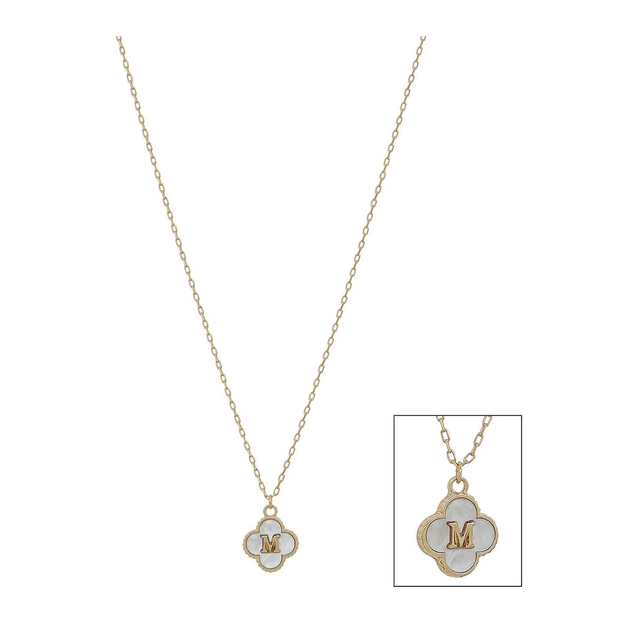 Mop Clover Initial Letter Necklace - Image 10
