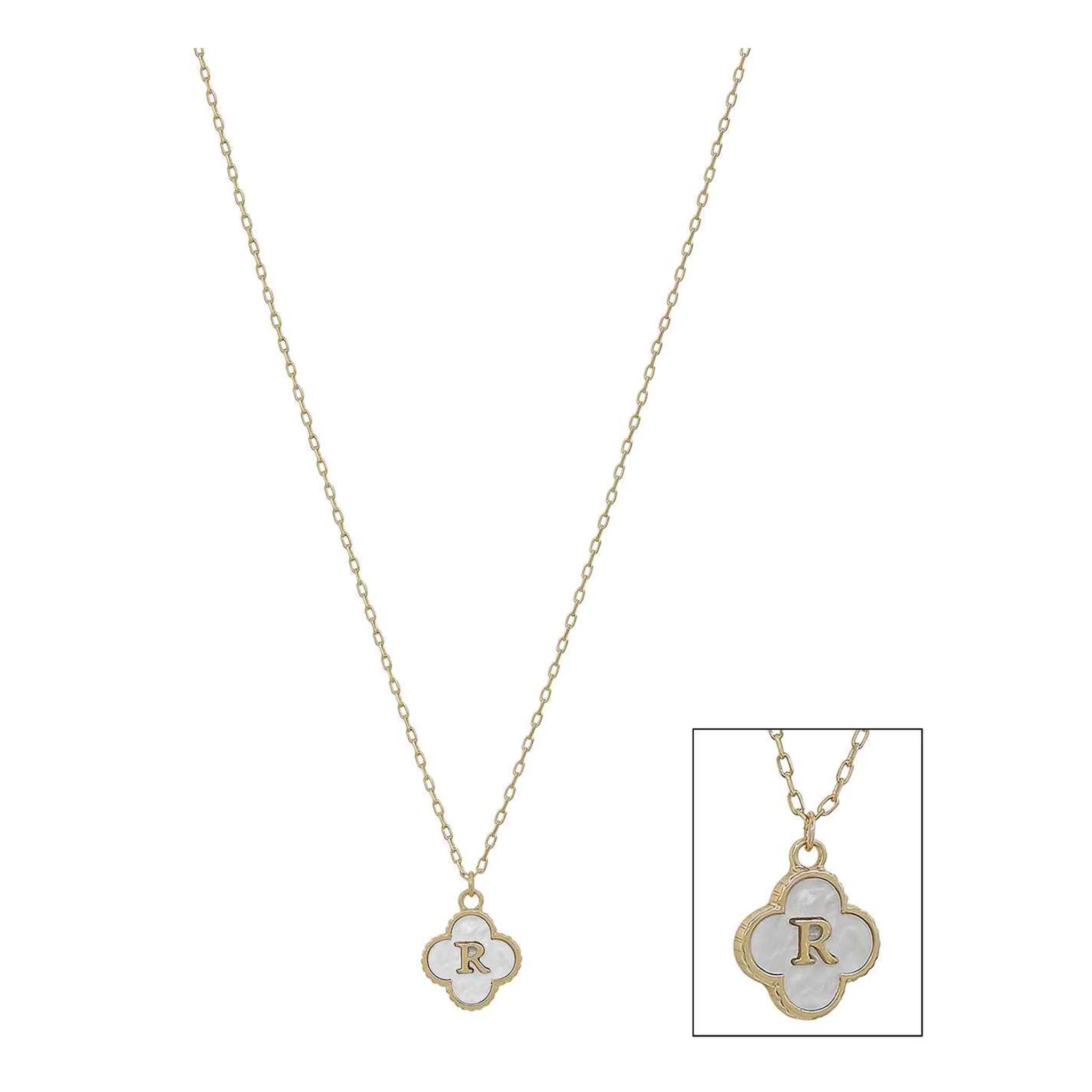 Mop Clover Initial Letter Necklace - Image 11