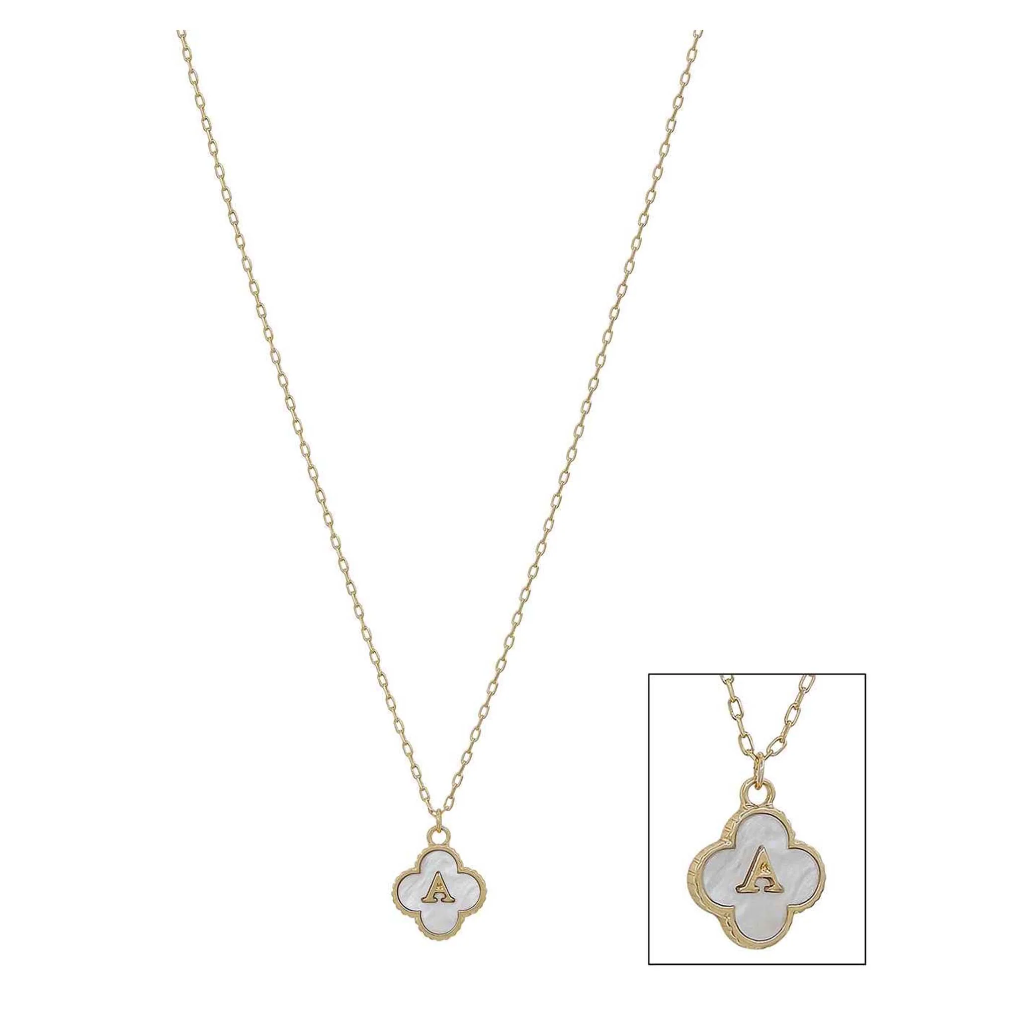 Mop Clover Initial Letter Necklace - Image 2