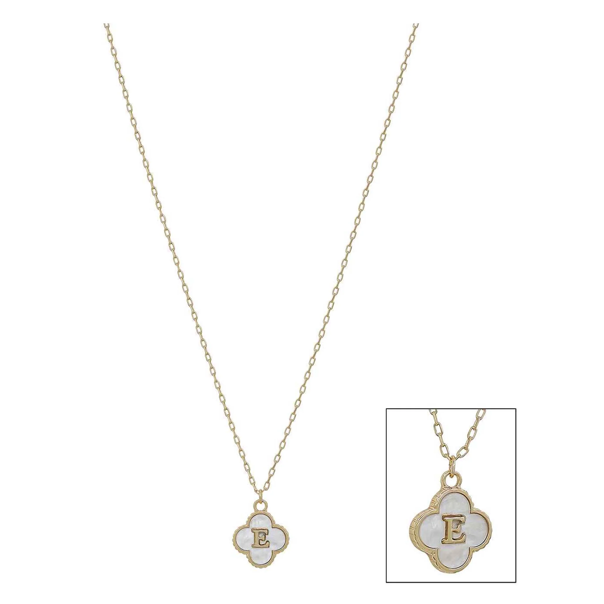Mop Clover Initial Letter Necklace - Image 5