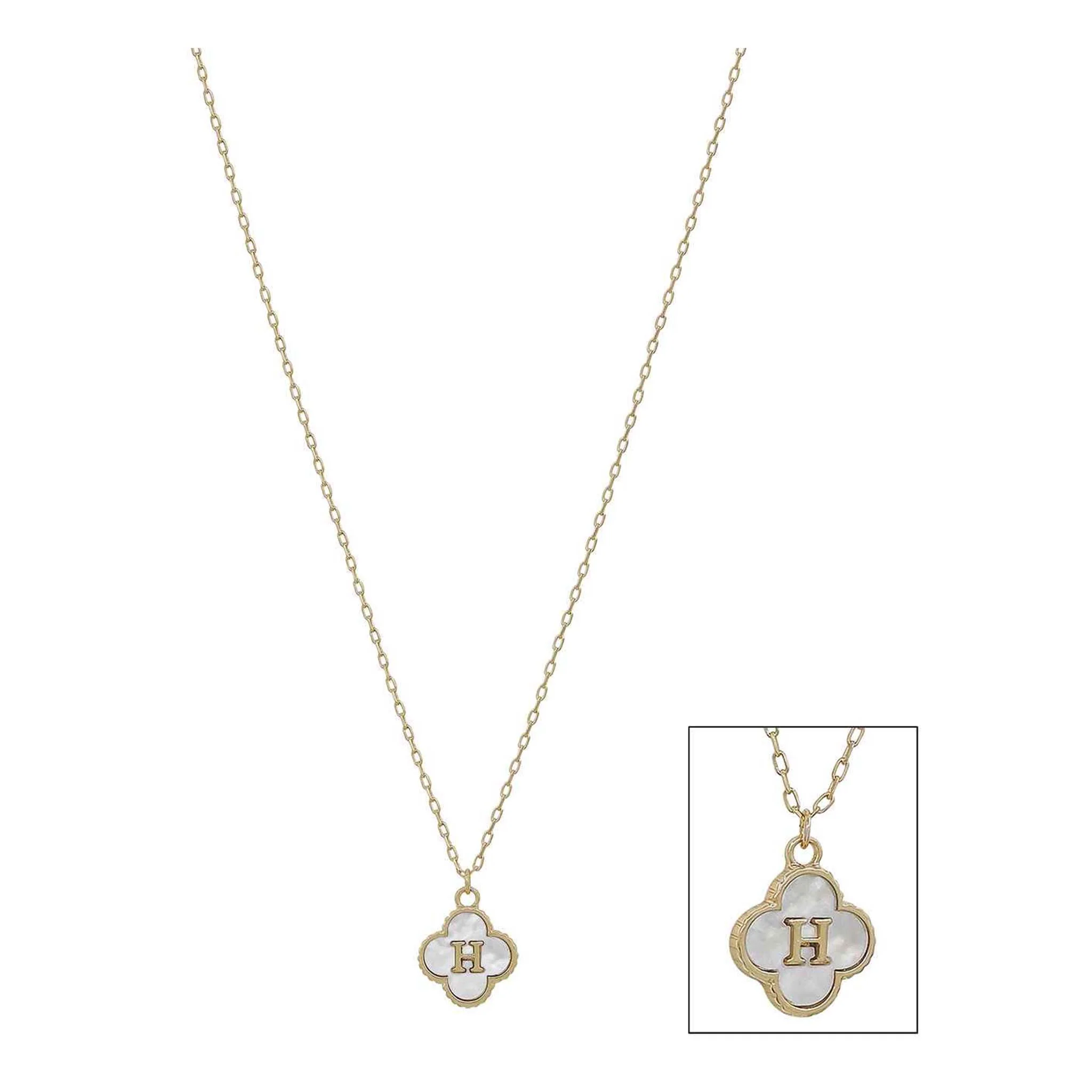 Mop Clover Initial Letter Necklace - Image 6