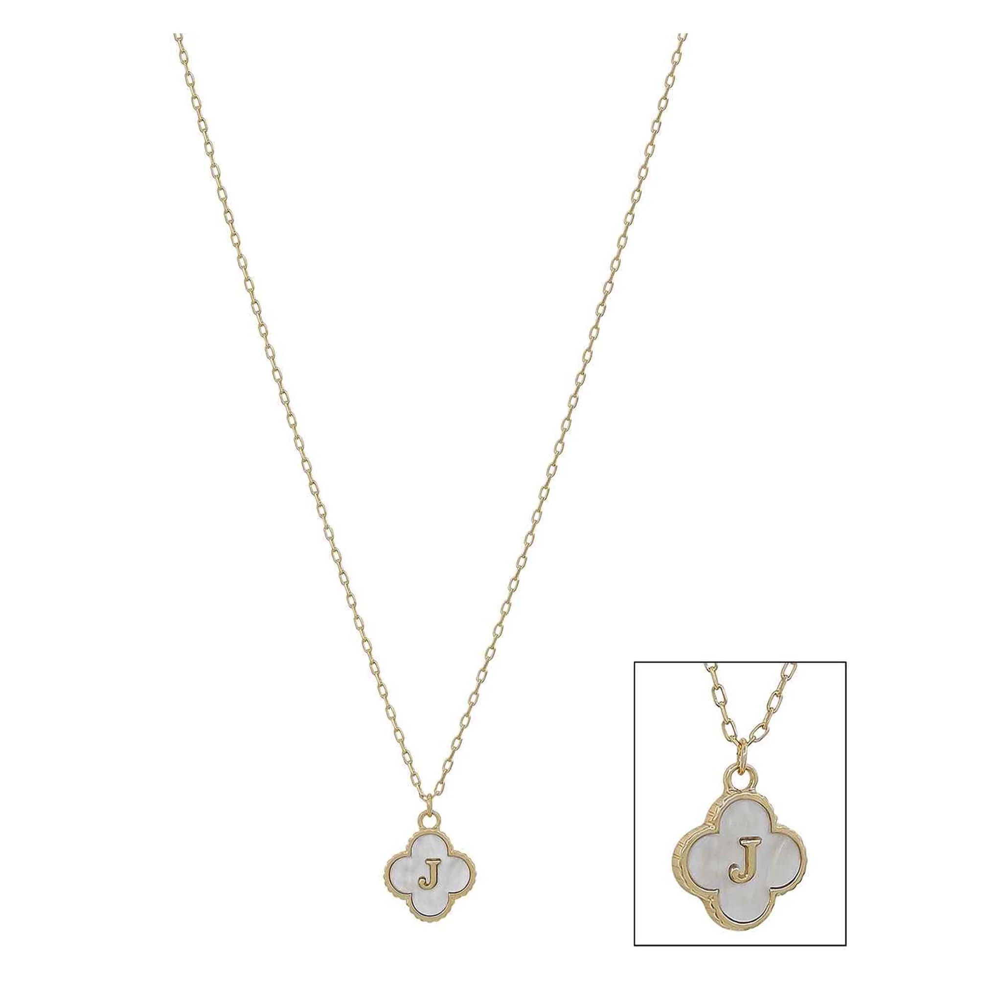 Mop Clover Initial Letter Necklace - Image 7