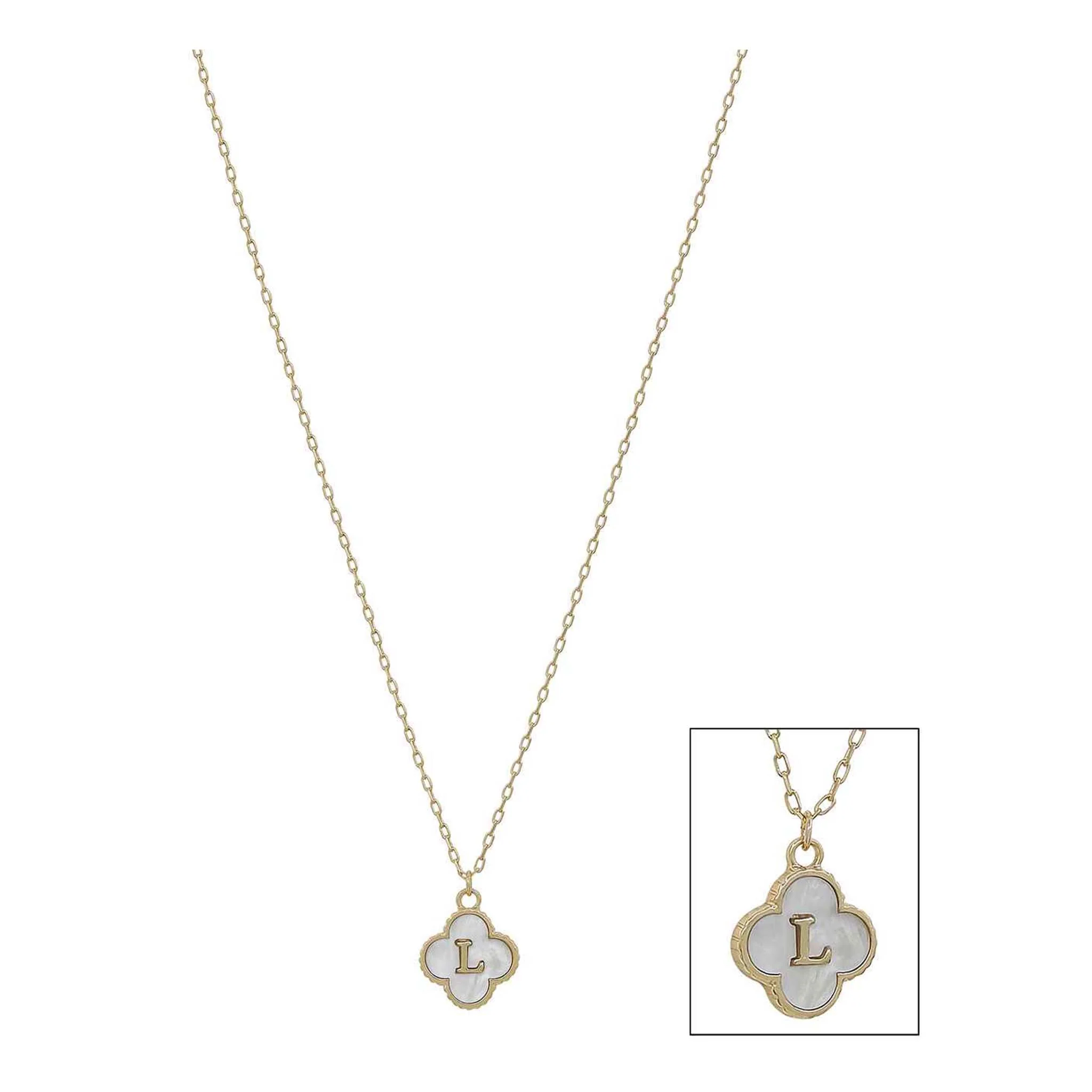 Mop Clover Initial Letter Necklace - Image 9