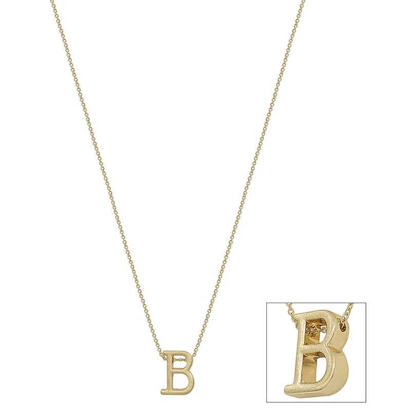 Typewriter Block Letter Initial Necklace - Image 2