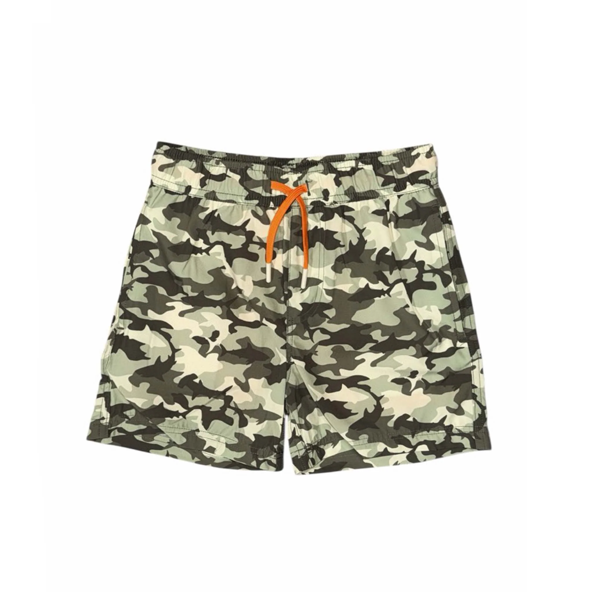 Youth Camo Shark Swim Trunks