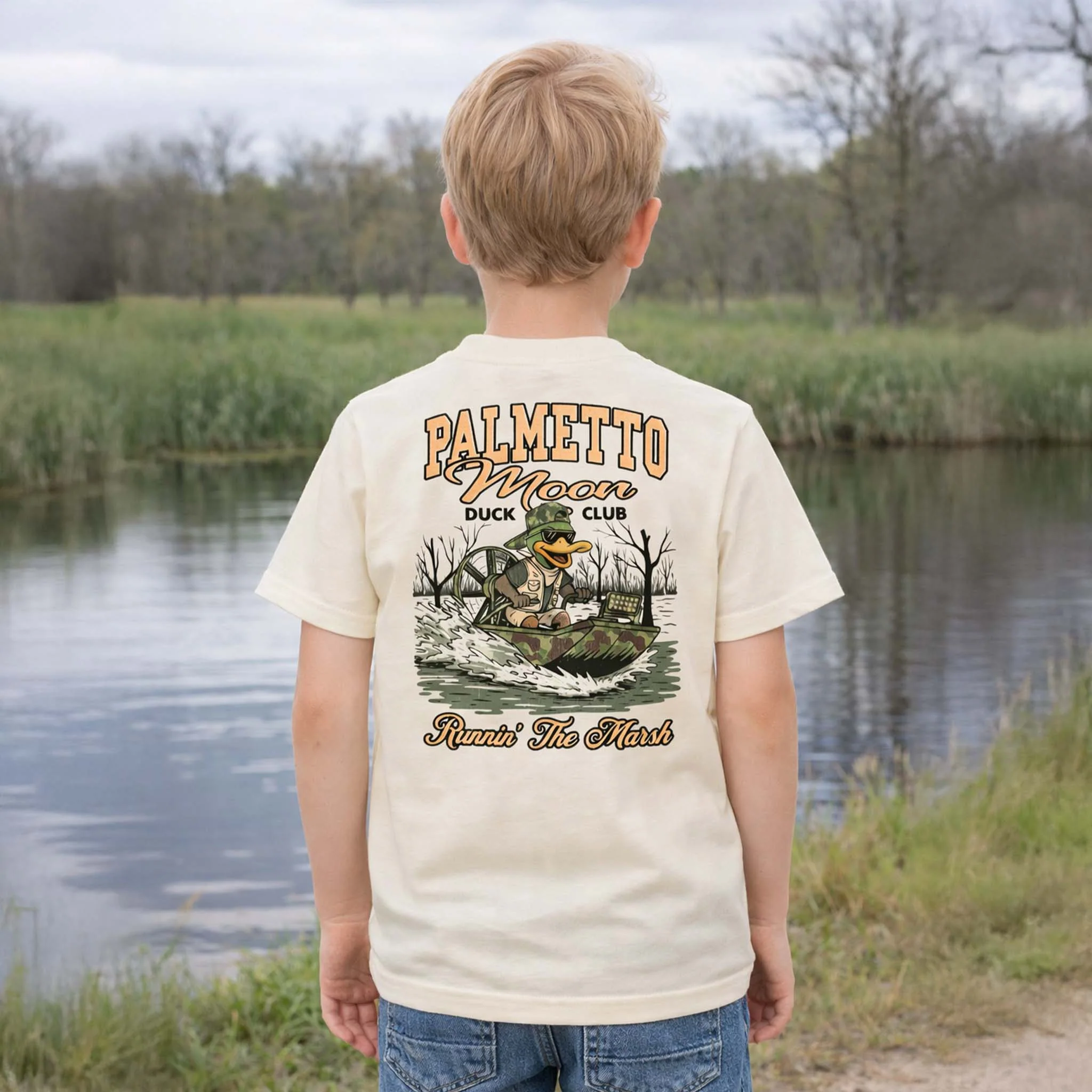 Youth Runnin' The Marsh Short Sleeve T-Shirt - Image 2