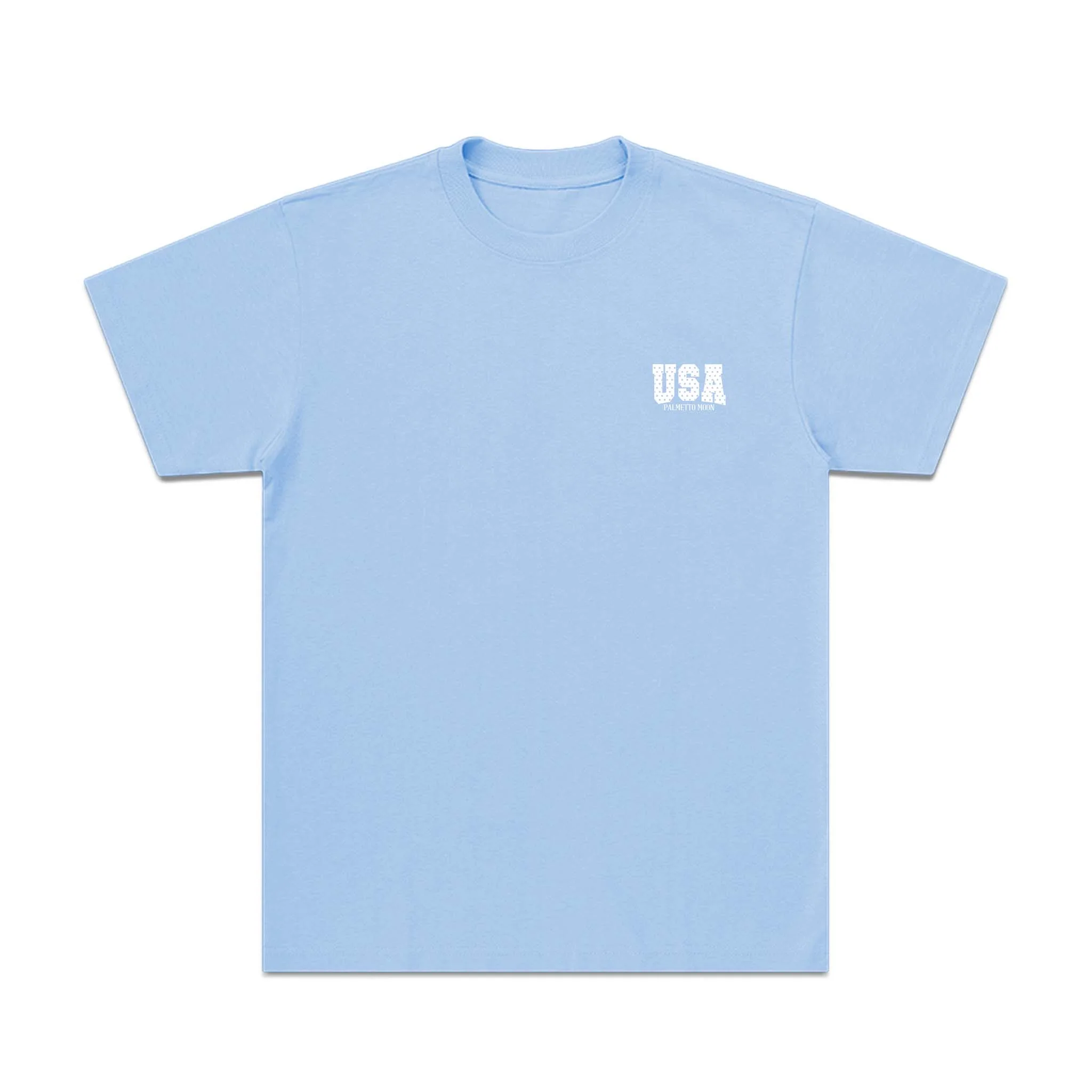 Youth Star Filled USA Short Sleeve T-Shirt in Light Blue - Image 2