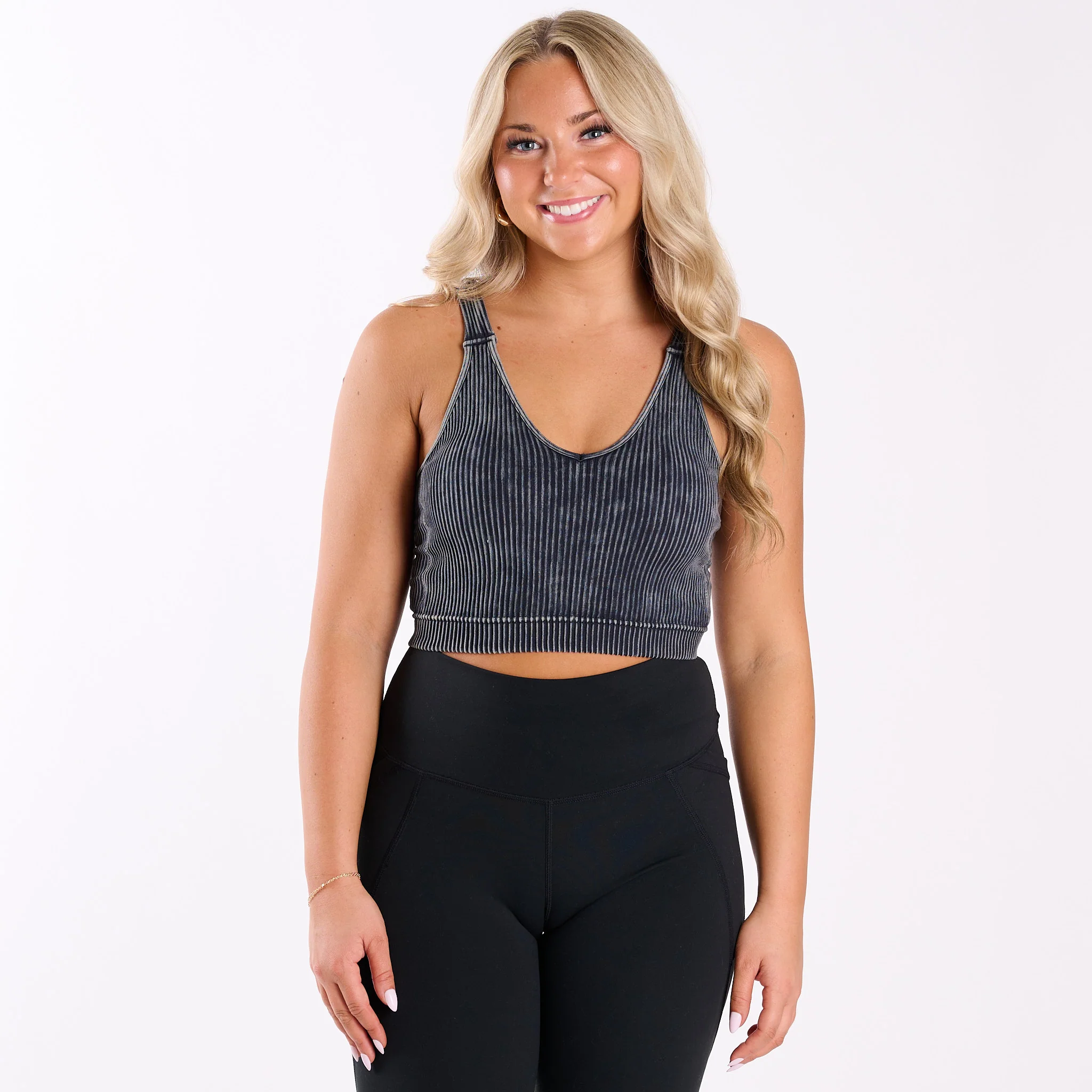 Washed Ribbed Padded Brami - Image 2