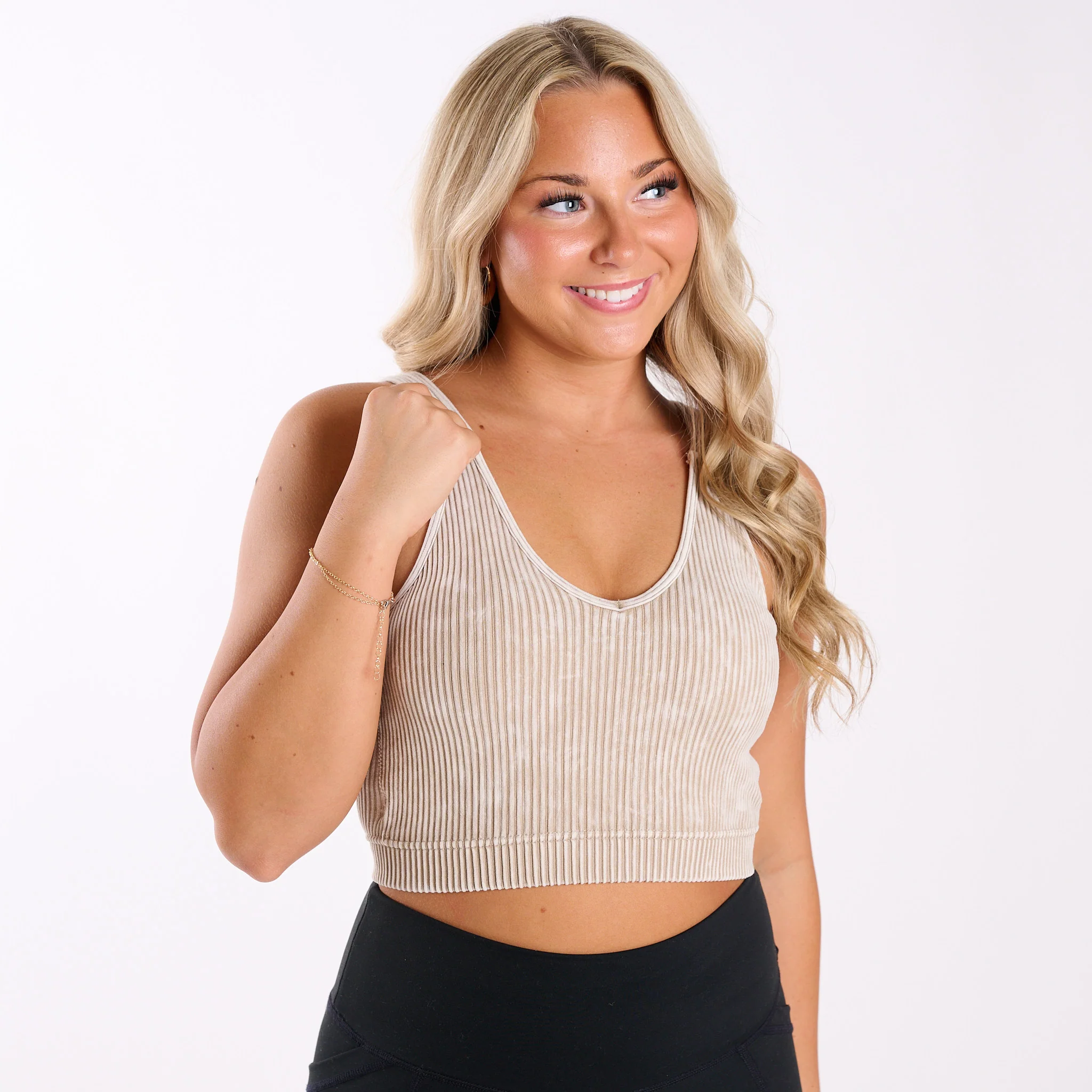 Washed Ribbed Padded Brami - Image 4