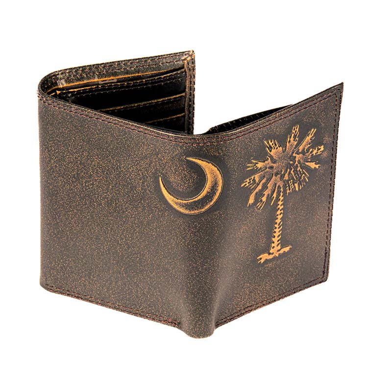 Palmetto Tree Burnished Trifold Wallet - Image 2