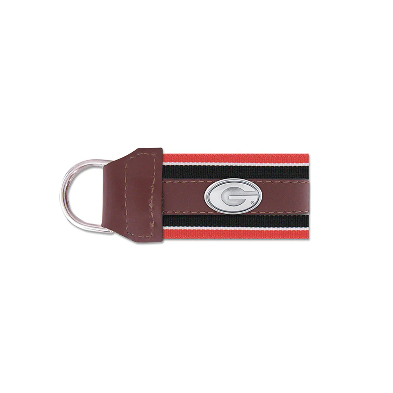University of Georgia G Concho Leather Key Fob